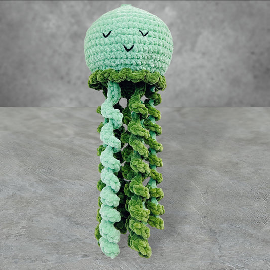 Jellyfish Handmade Crochet stuffed Doll for Montessori Play, Nursery Decor, and Baby Shower Gifts . Granddaughter, niece, nephew & grandson