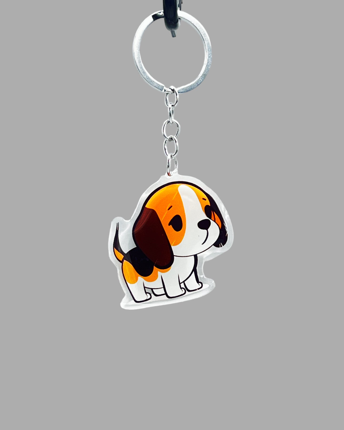 Beagle Dog Acrylic keychain Cute kawaii memorial ornament, pet portrait charm gift  backpack photo fob, dad car décor, first day of school