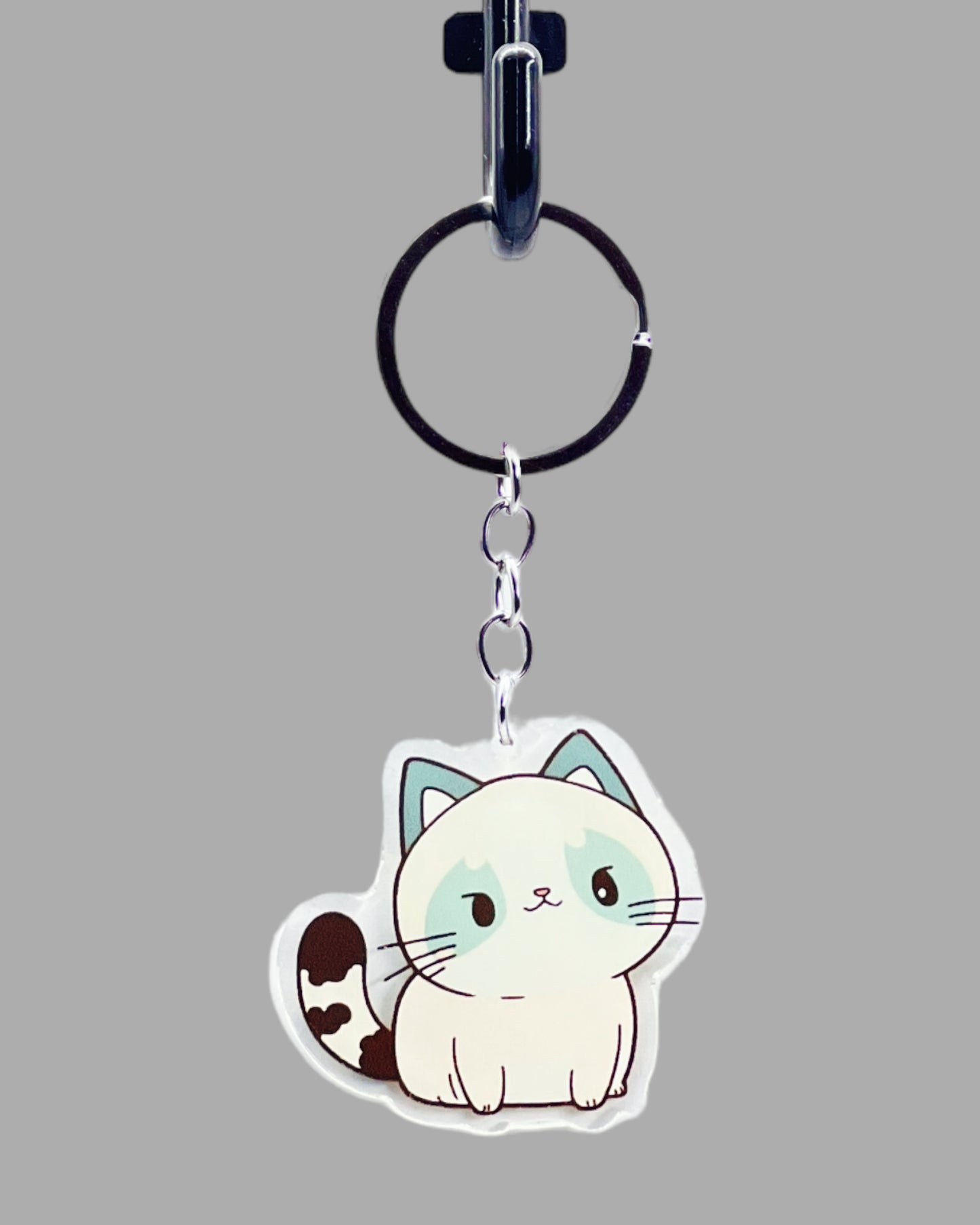 Ragdoll Cat Acrylic keychain, Cute kawaii memorial ornament, pet portrait charm, backpack fob, dad car décor, stocking stuffer, birthday gift