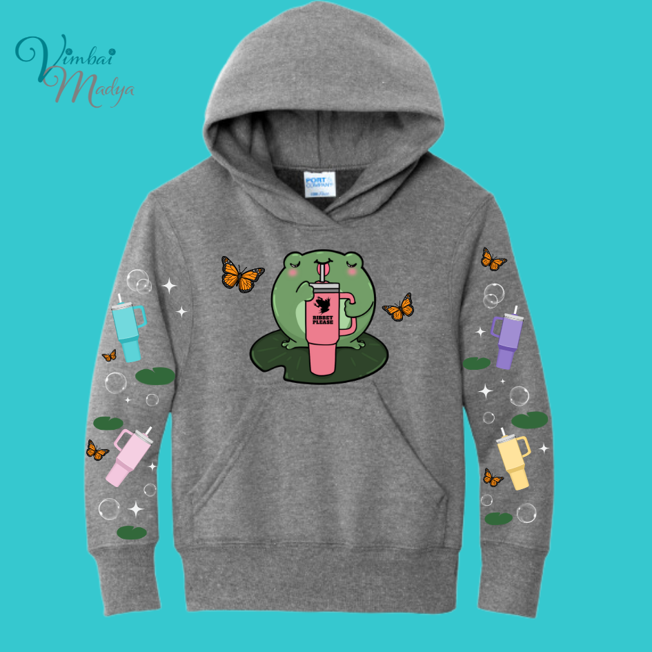 Youth Kawaii Frog  Sweater Hoodie  : Perfect Mother's Day Gift & Fall Winter Essential  .  Trendy, Unisex Style for Your Best Friend's Wardrobe