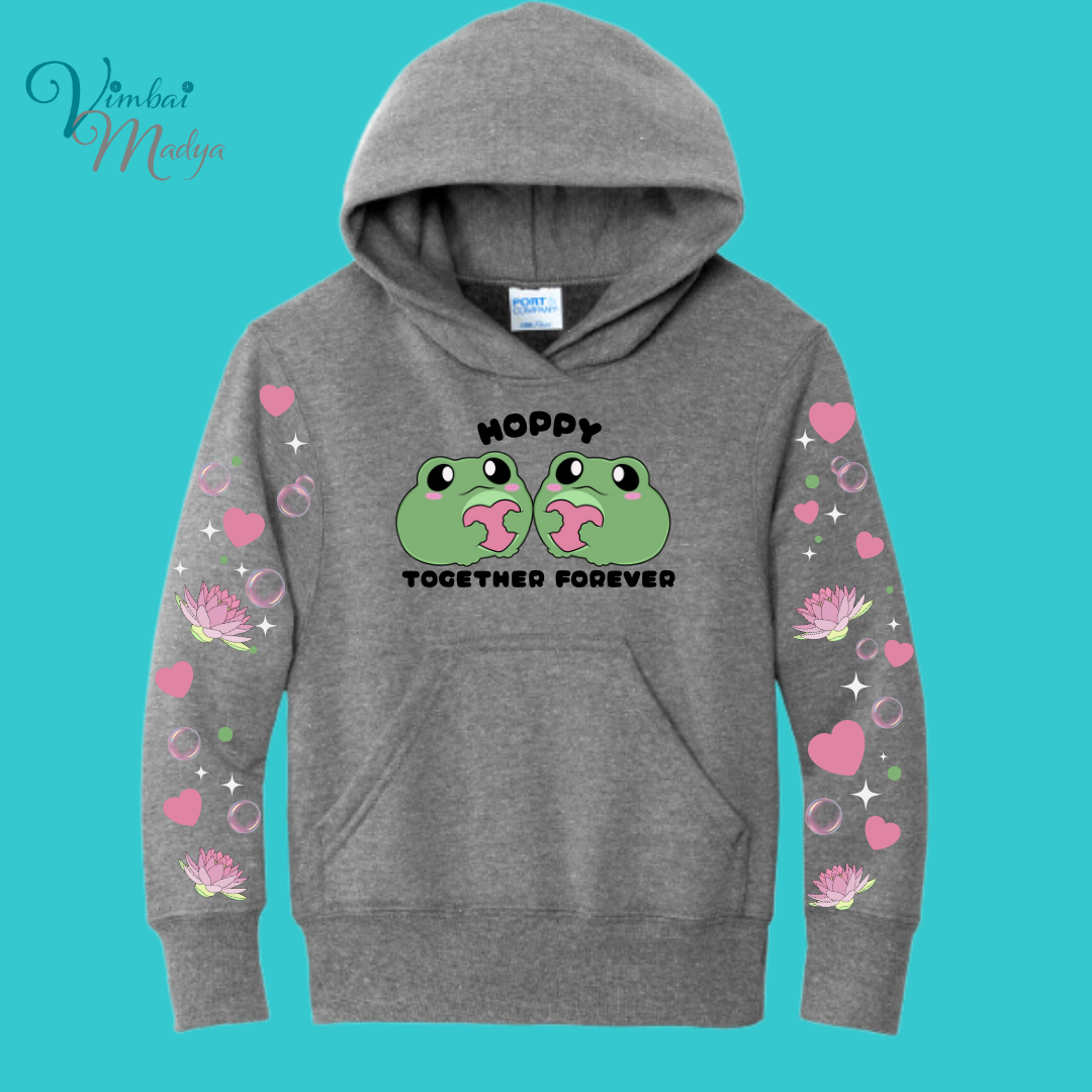 Youth Frog Sweatshirt Unisex Clothing Kawaii  Hoodie : Valentine Couples and Girlfriend Gift . Fall Winter Essential