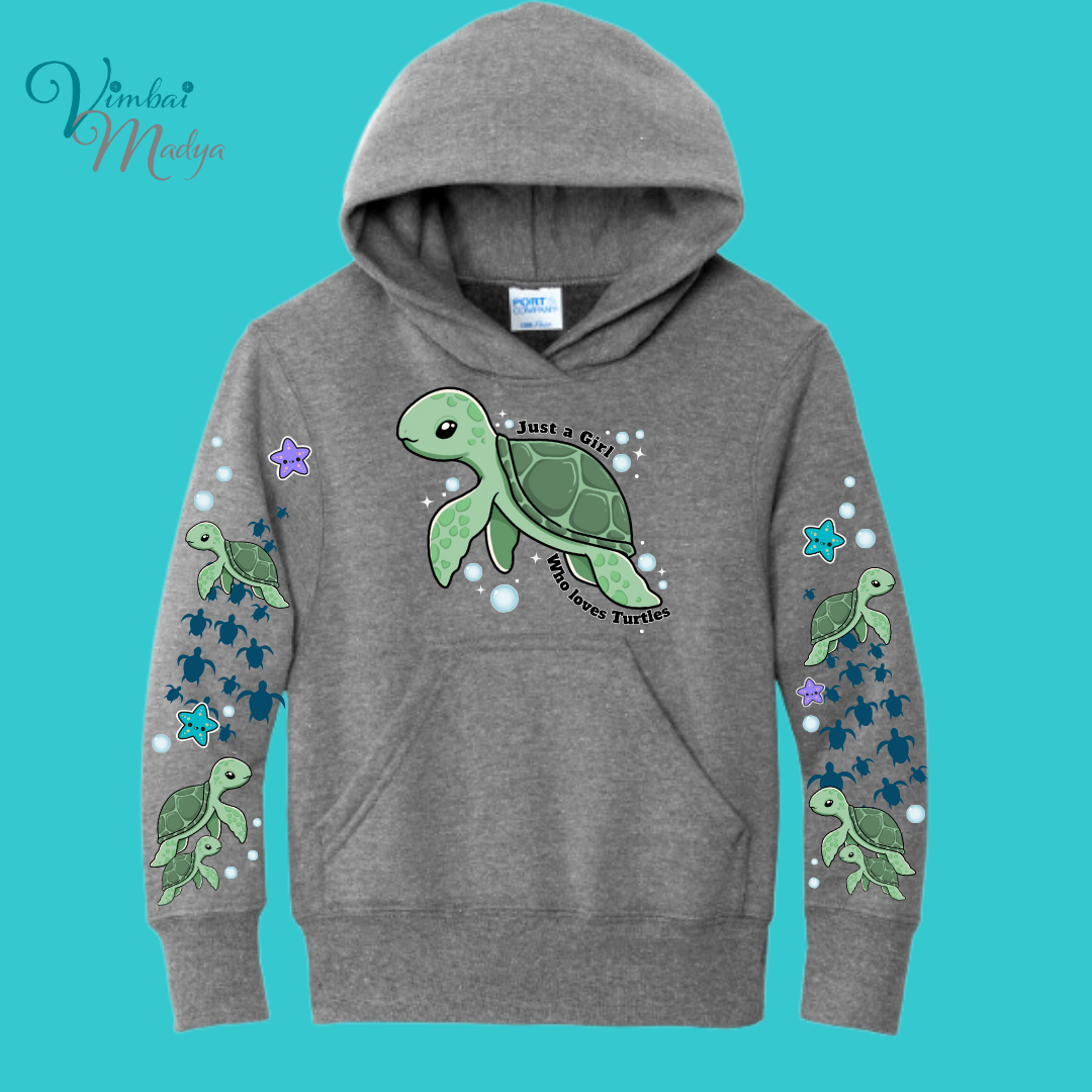 Youth Turtle Sweatshirt Unisex Clothing Kawaii Hoodie : Ocean, fish, beach  and Best Friend Gift . Fall Winter Essential . Gift for her