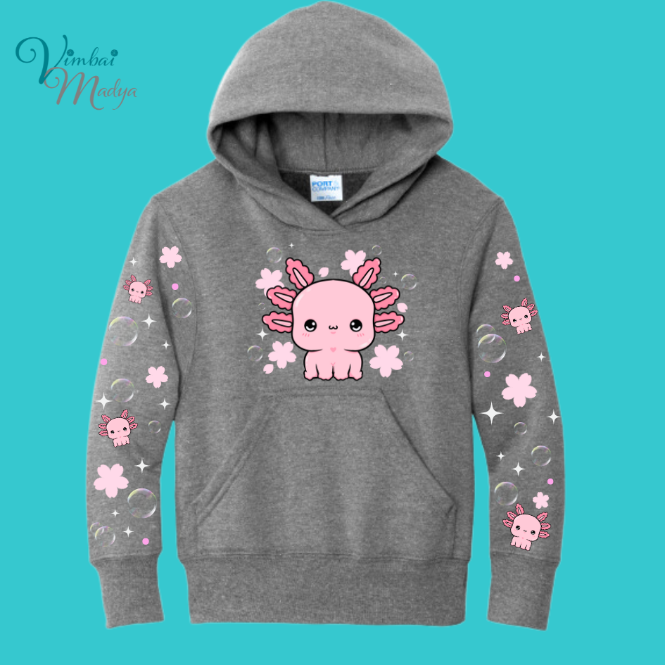 Youth Axolotl Sweatshirt Unisex Clothing Kawaii Hoodie : Ocean, fish, beach  and Best Friend Gift . Fall Winter Essential . Gift for her