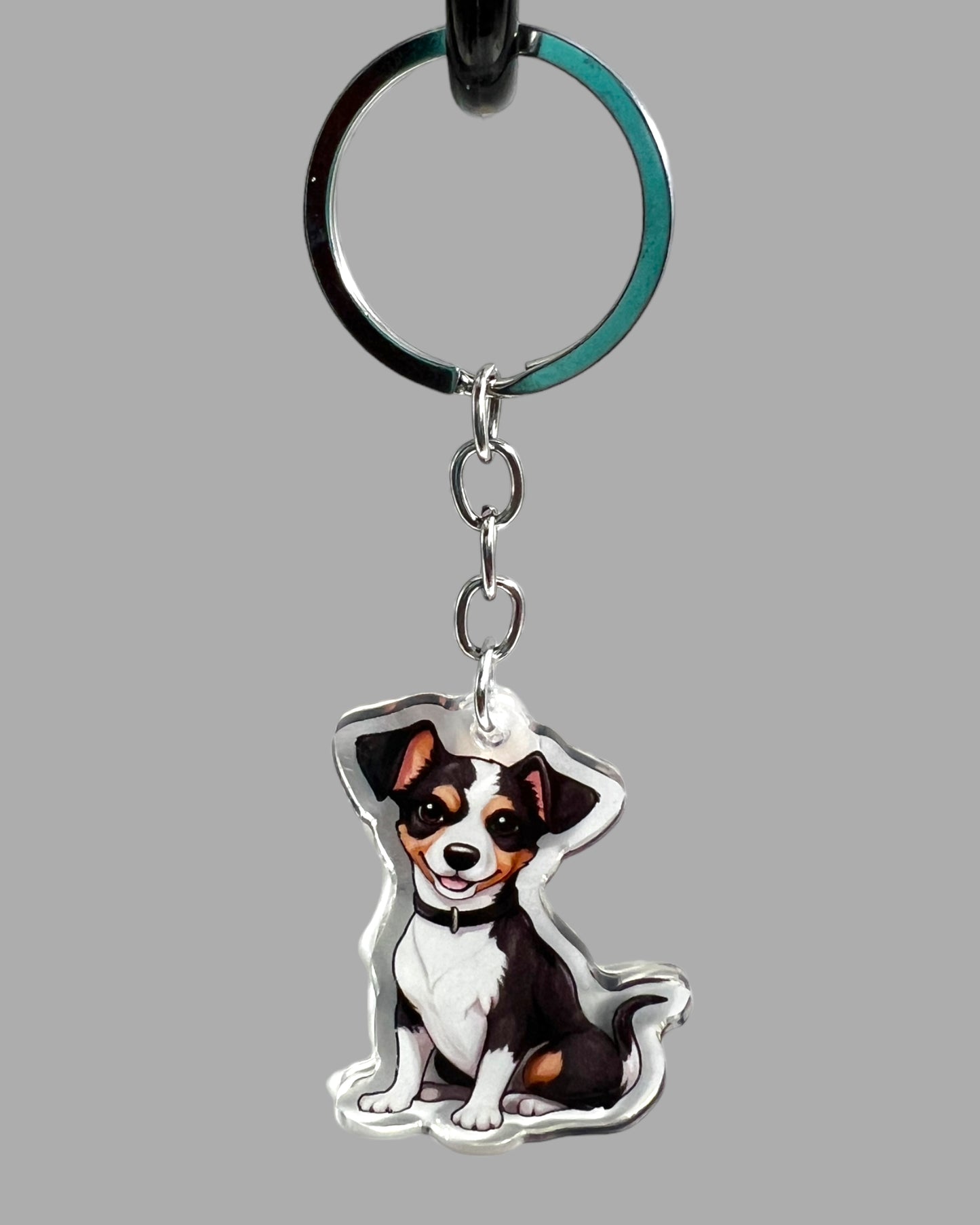 Jack Russell Terrier Acrylic keychain, Cute kawaii memorial ornament, pet portrait charm gift, backpack fob, dad car décor, dog mom gift