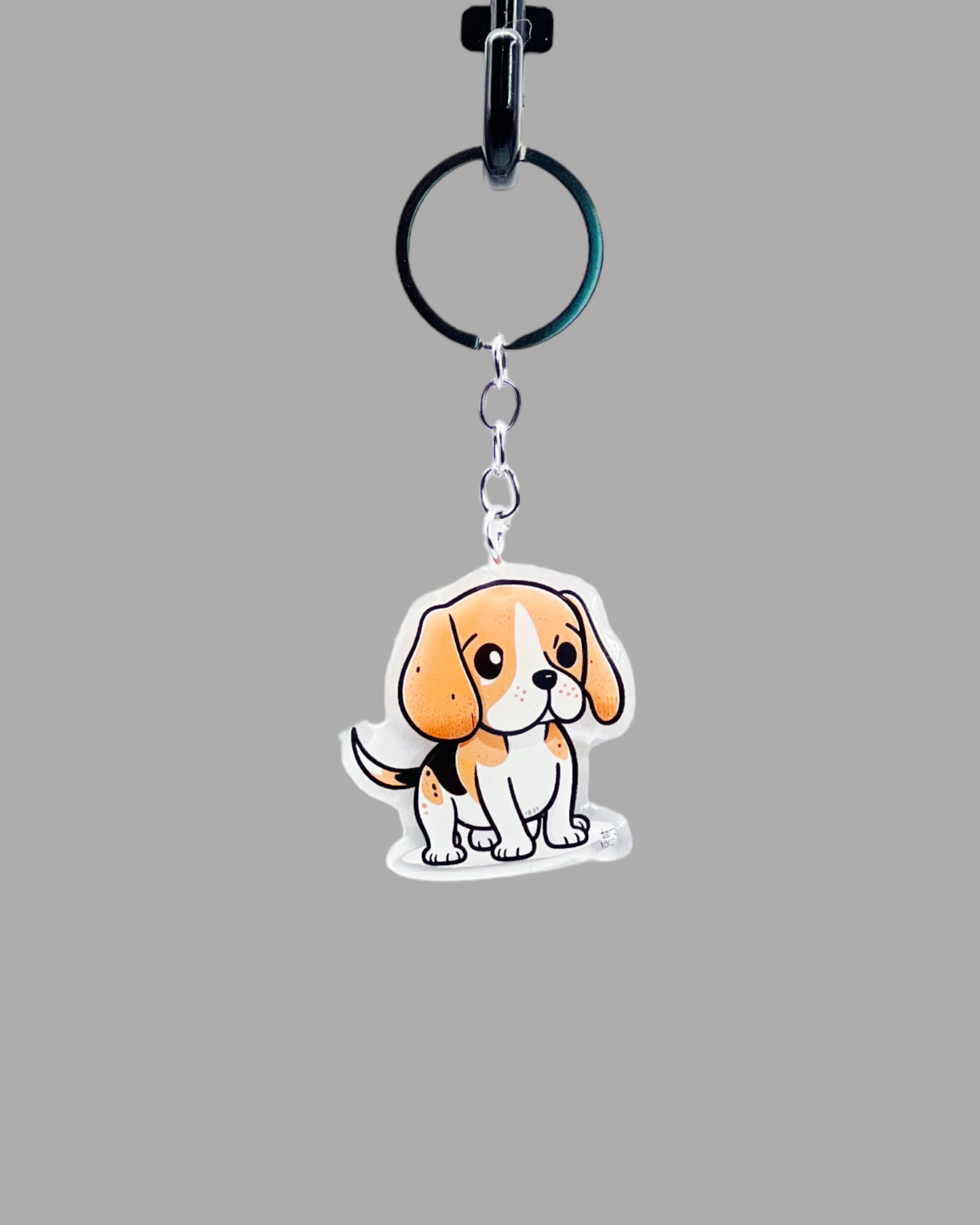 Beagle Dog Acrylic keychain Cute kawaii memorial ornament, pet portrait charm gift  backpack photo fob, dad car décor, first day of school