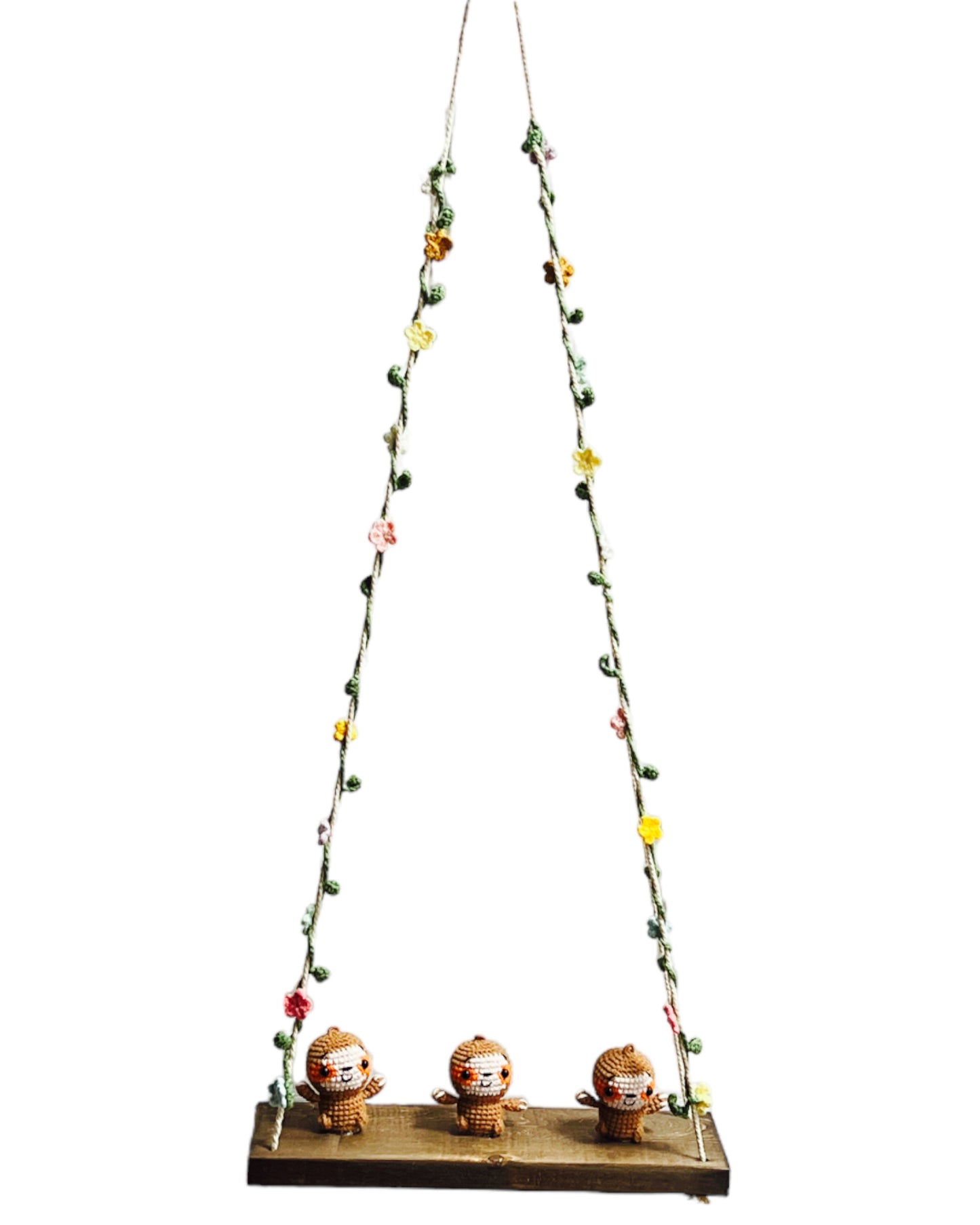 Sloths on a swing  Hanging Wall Shelf