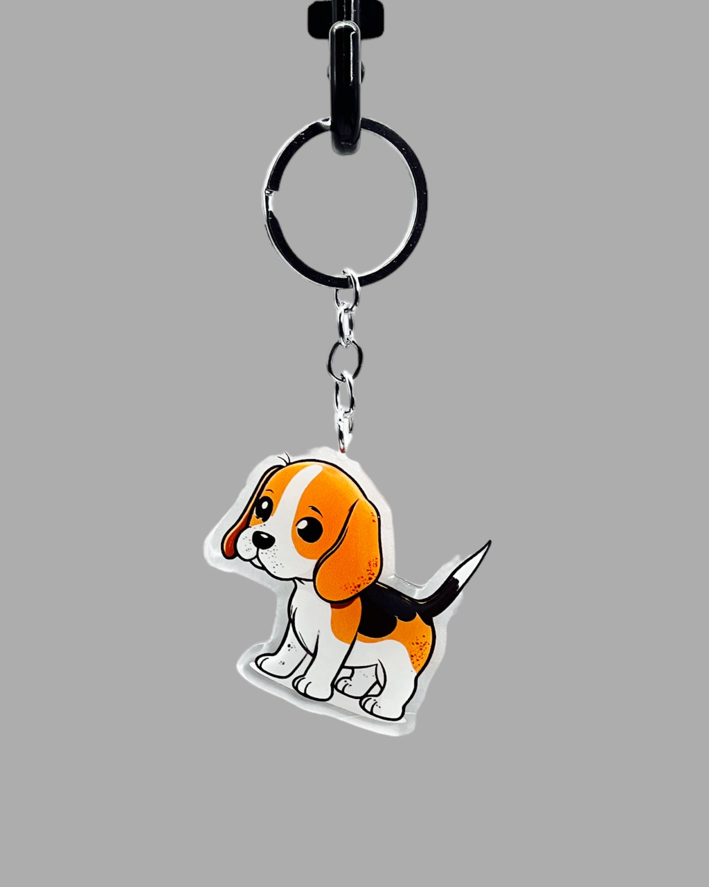 Beagle Dog Acrylic keychain Cute kawaii memorial ornament, pet portrait charm gift  backpack photo fob, dad car décor, first day of school