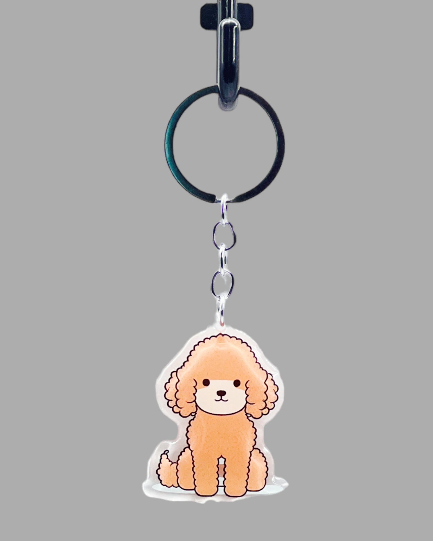 Standard Poodle Dog Acrylic Keychain, Cute kawaii memorial ornament, pet portrait charm gift, backpack fob, dad car décor, dog mom gift