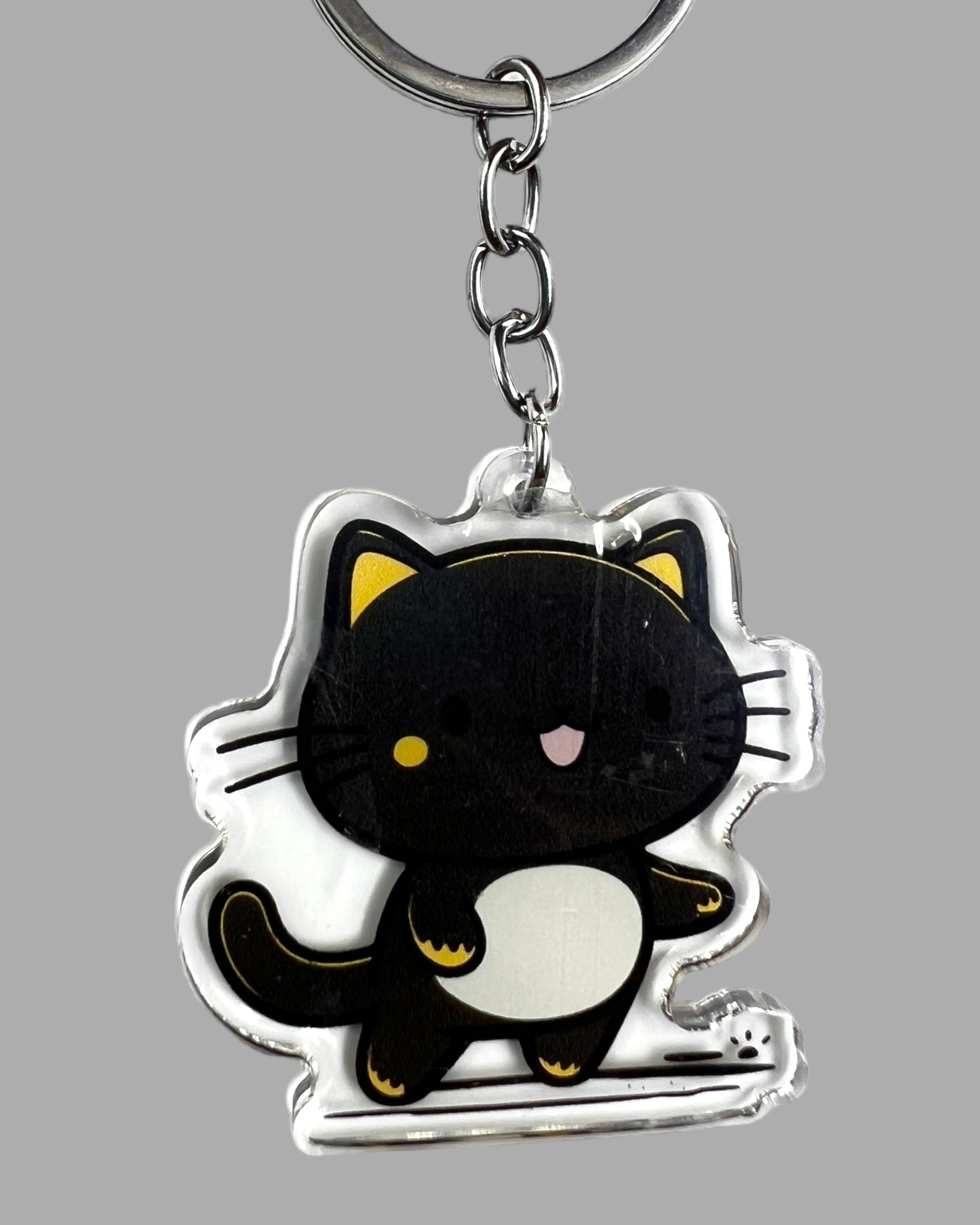 Cartoon style munchkin short legged kawaii Cat Acrylic Keychain