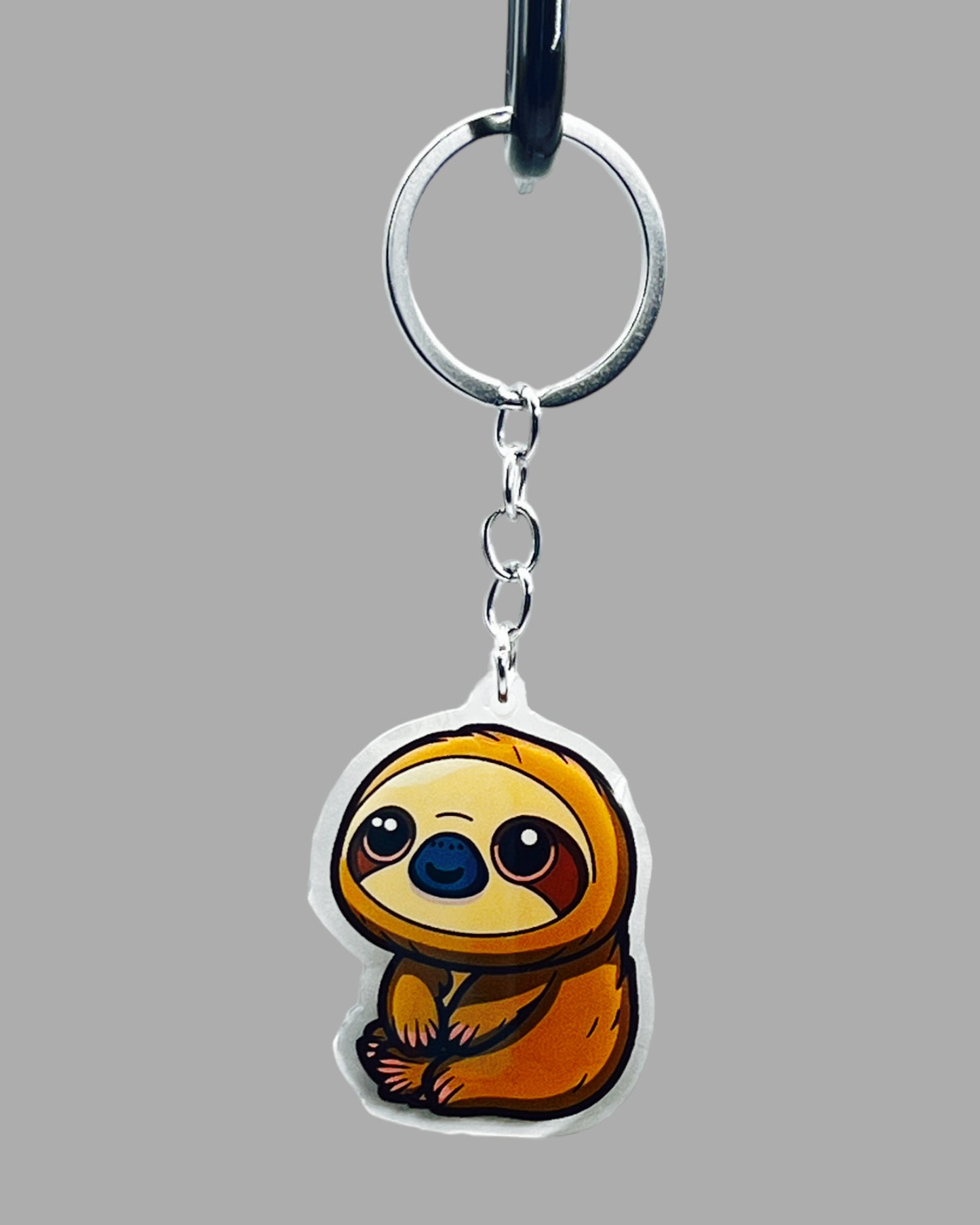 Sloth Acrylic keychain, Wildlife Cute kawaii memorial ornament, pet portrait charm, backpack fob, dad car décor, stocking stuffer, birthday gift