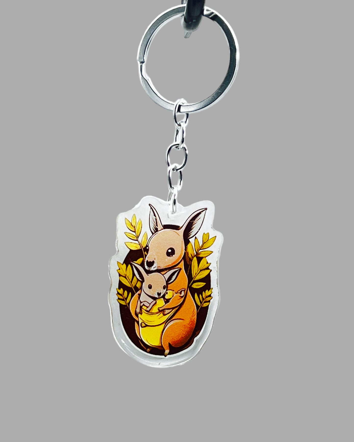 Mama and Baby Kangaroo Acrylic key chain