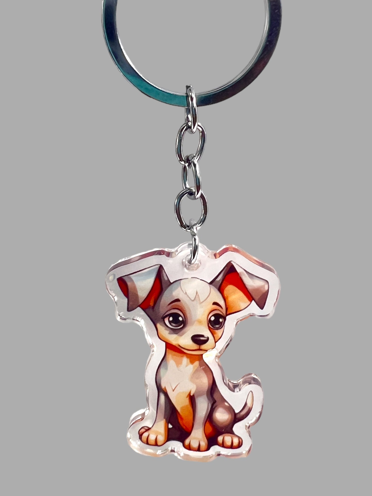 Baby Iggy Dog  Acrylic Keychain Cute kawaii animal memorial ornament, pet portrait charm gift  backpack photo fob or dad car décor