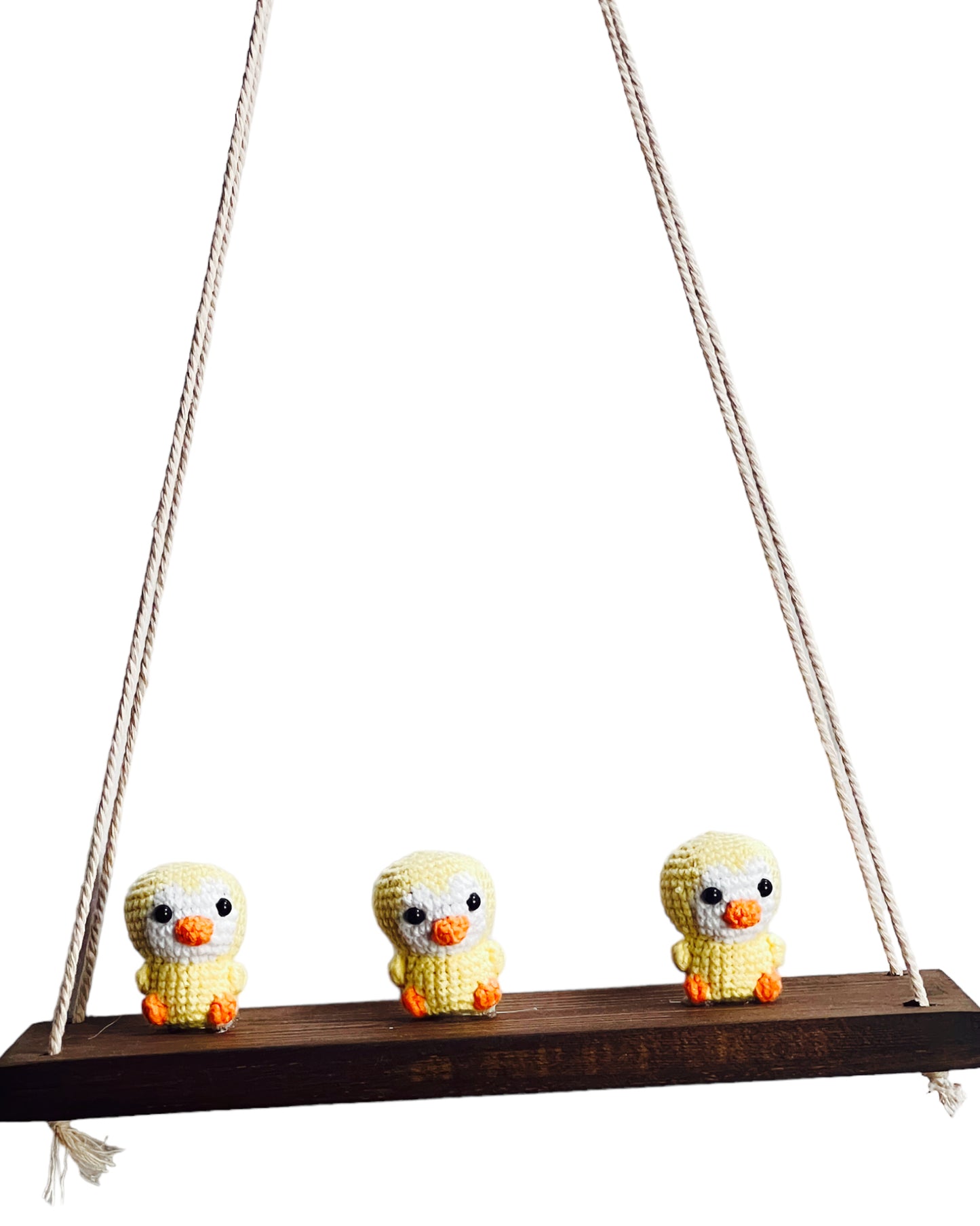 Ducks on a swing  Hanging Wall Shelf