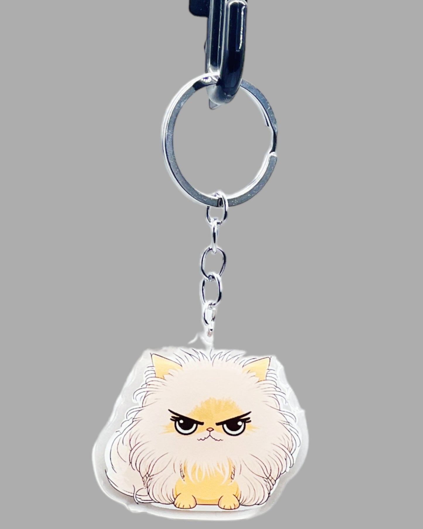 Persian Cat Acrylic Keychain, Cute kawaii memorial ornament, pet portrait charm, backpack fob, dad car décor, stocking stuffer, birthday gift