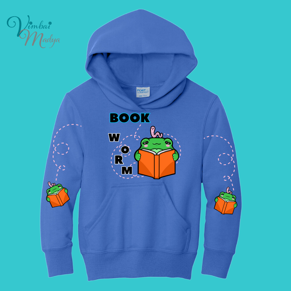 Youth Frog Book lover Kawaii Sweater Hoodie : Perfect Mother's Day Gift & Fall Winter Essential  . Trendy Style for Your Best Friend