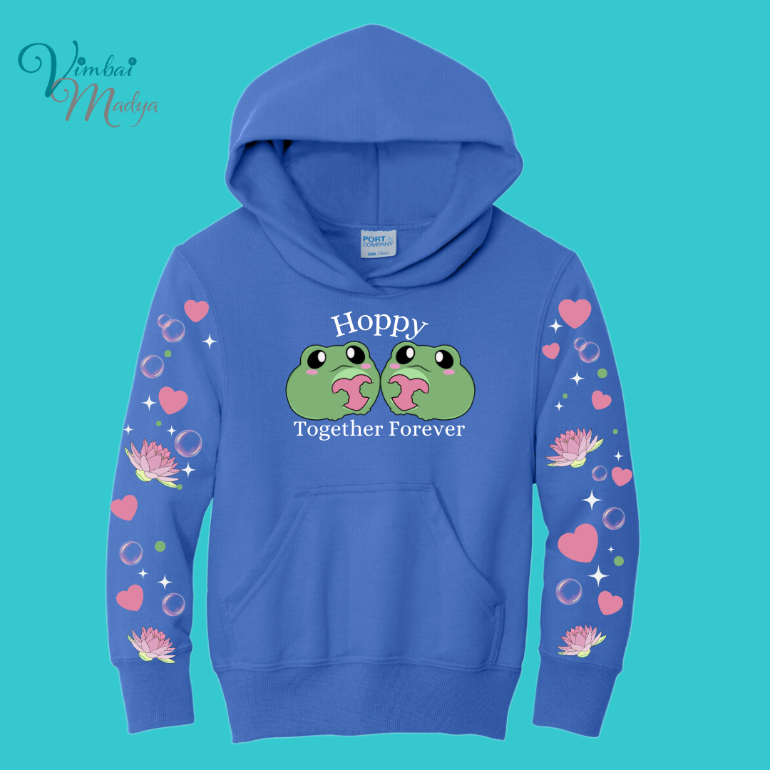 Youth Frog Sweatshirt Unisex Clothing Kawaii  Hoodie : Valentine Couples and Girlfriend Gift . Fall Winter Essential