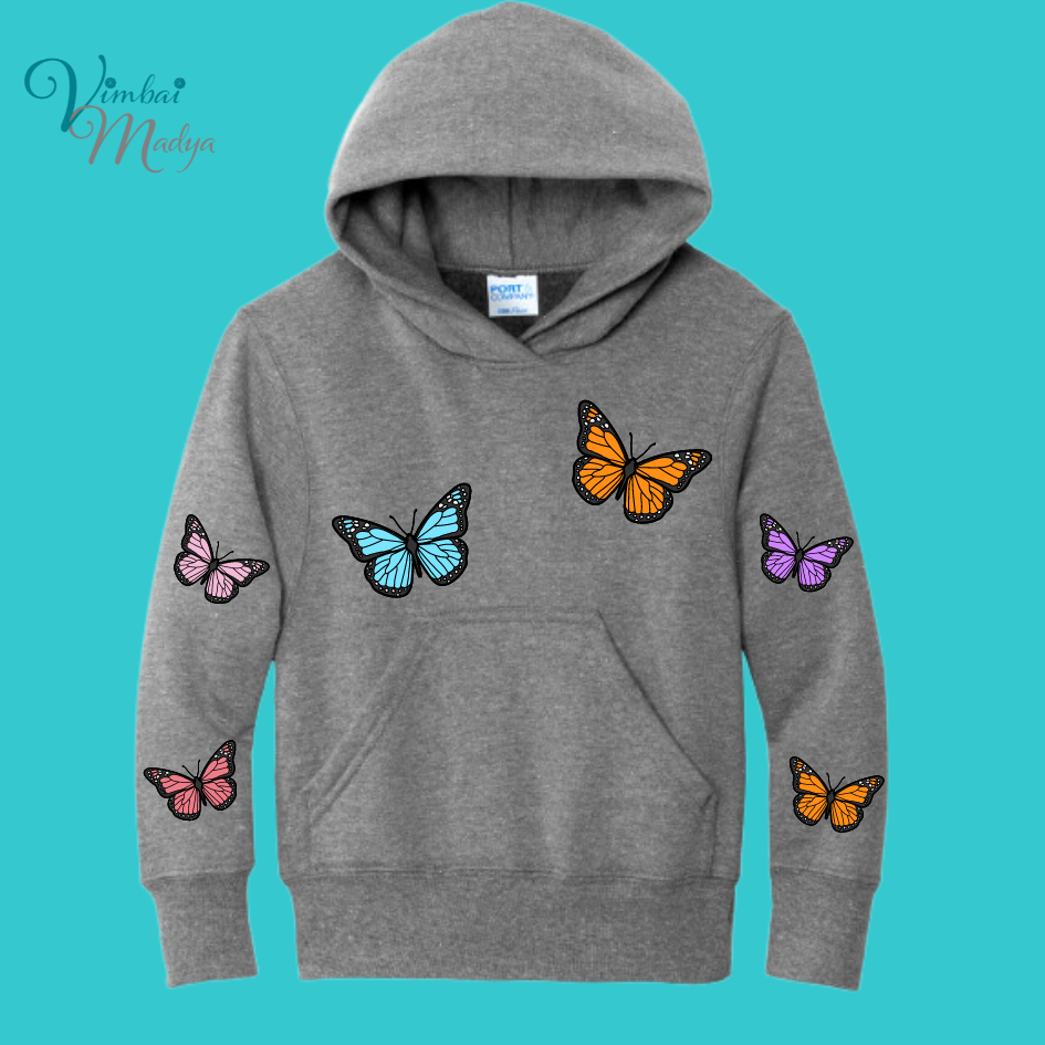 Youth Butterfly Unisex Sakura  Kawaii Frog Sweater Hoodie : Perfect Mother's Day Gift & Fall Winter Essential  .  Trendy, Blossom Style for Your Best Friend