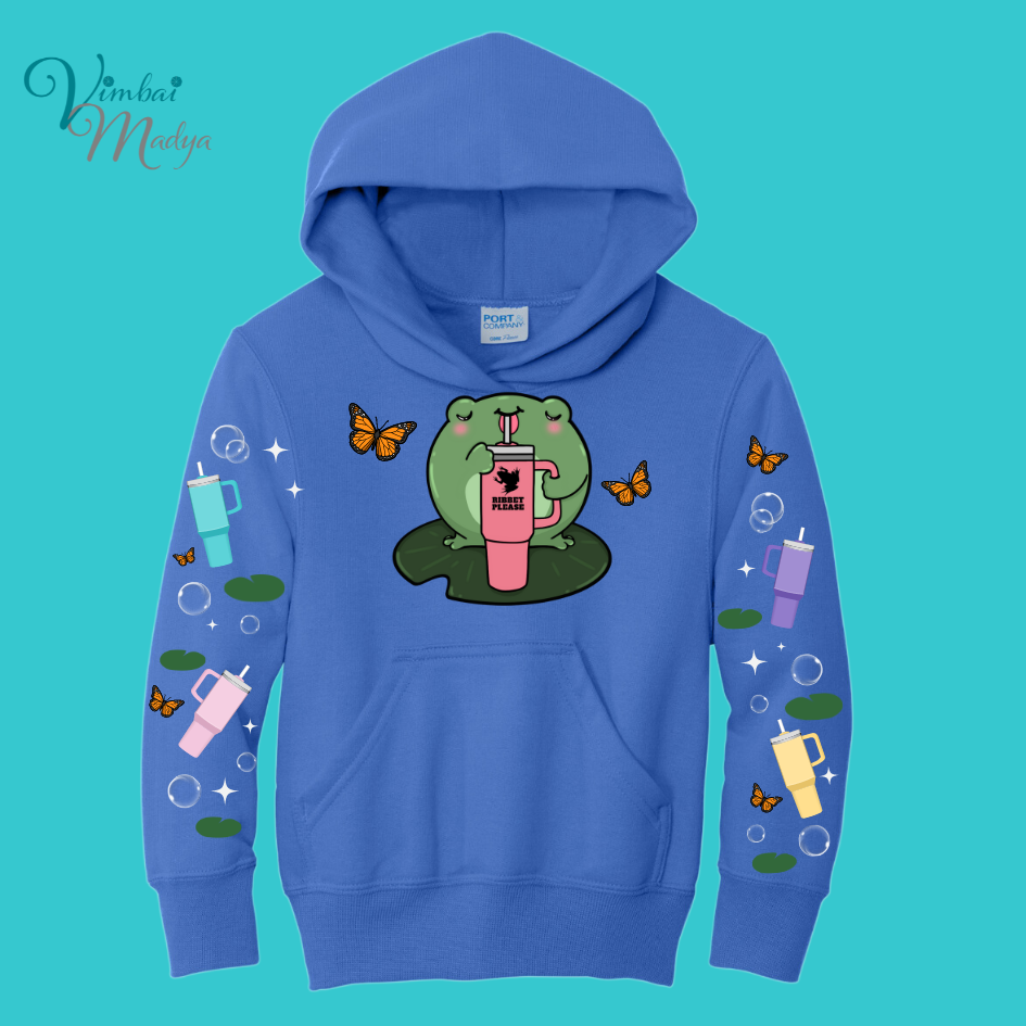 Youth Kawaii Frog  Sweater Hoodie  : Perfect Mother's Day Gift & Fall Winter Essential  .  Trendy, Unisex Style for Your Best Friend's Wardrobe