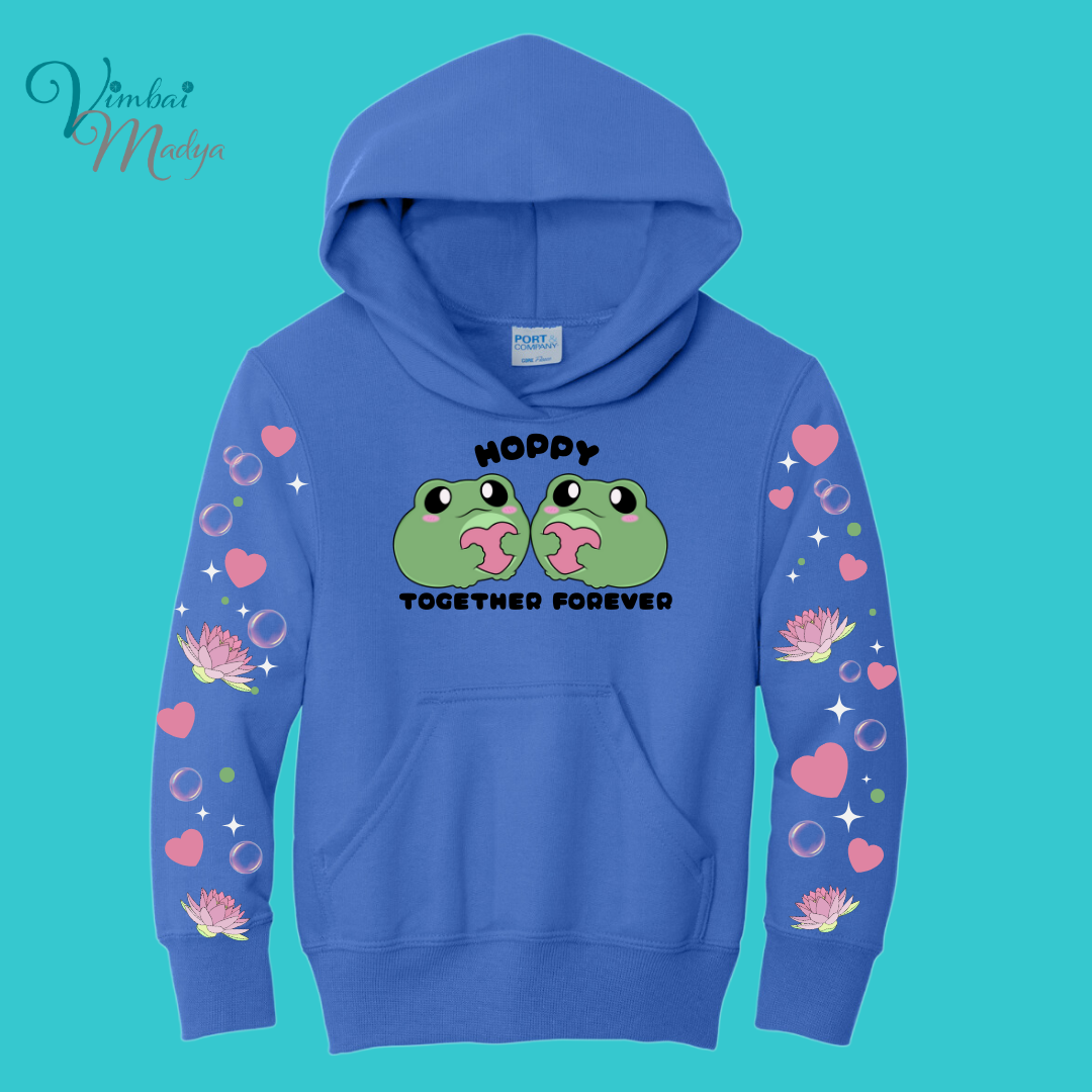 Youth Frog Sweatshirt Unisex Clothing Kawaii  Hoodie : Valentine Couples and Girlfriend Gift . Fall Winter Essential