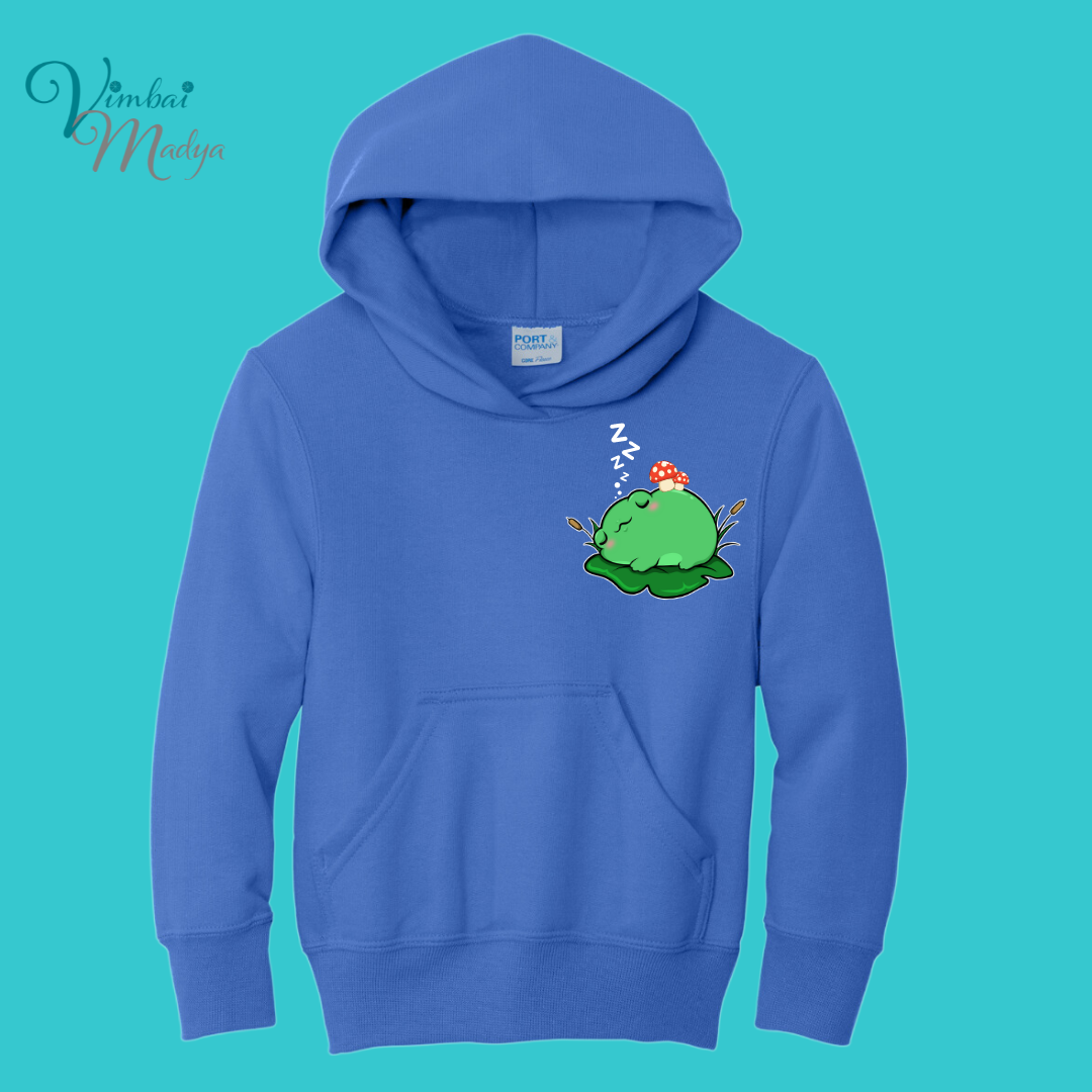 sleepy Frog  Youth Sweater Hoodie  : Perfect Birthday Gift & Fall Winter Essential  .  Trendy, Unisex Style for Your Best Friend's Wardrobe