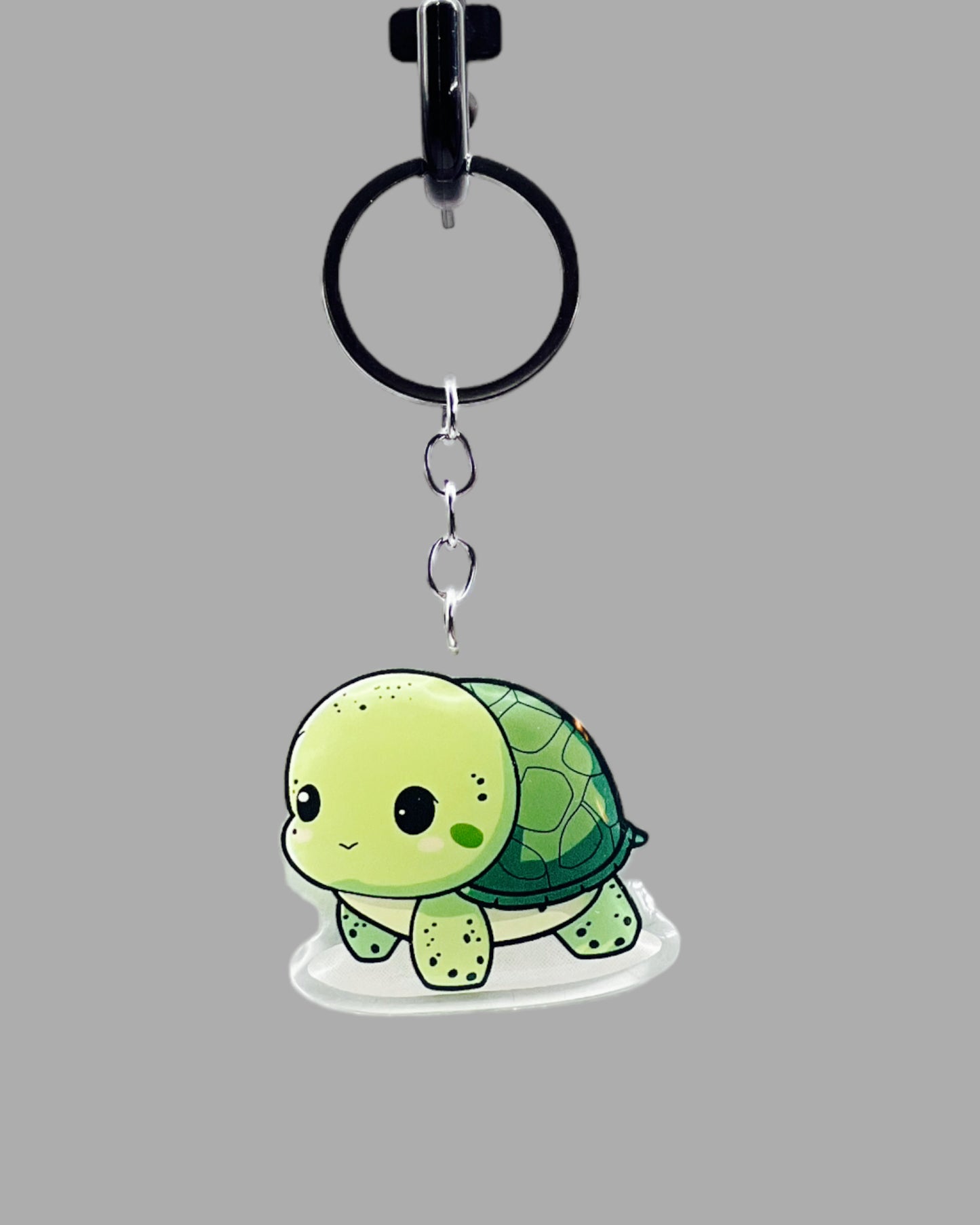 Turtle Acrylic keychain, Wildlife Cute kawaii memorial ornament, pet portrait charm, backpack fob, dad car décor, stocking stuffer