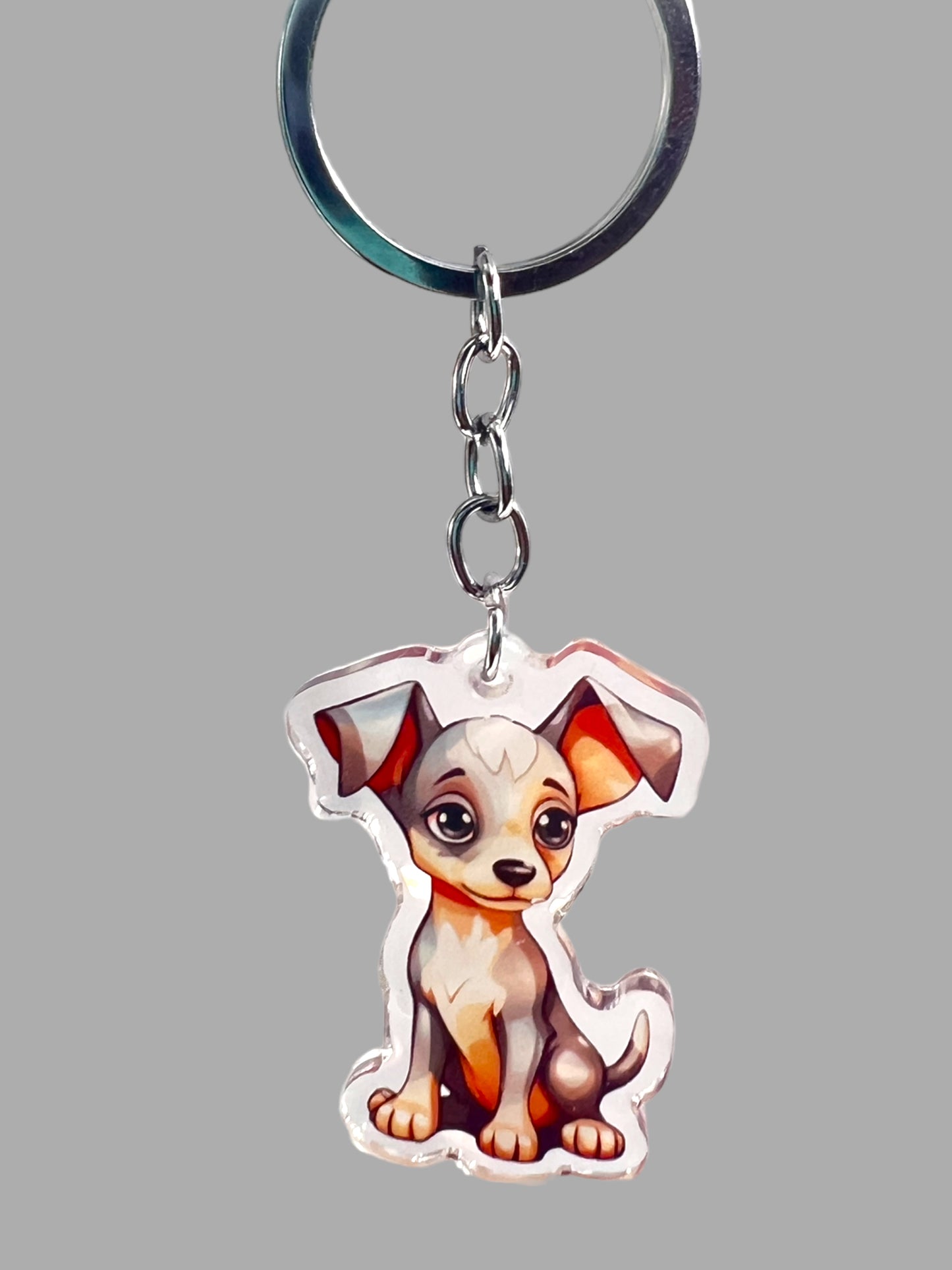 Baby Iggy Dog  Acrylic Keychain Cute kawaii animal memorial ornament, pet portrait charm gift  backpack photo fob or dad car décor