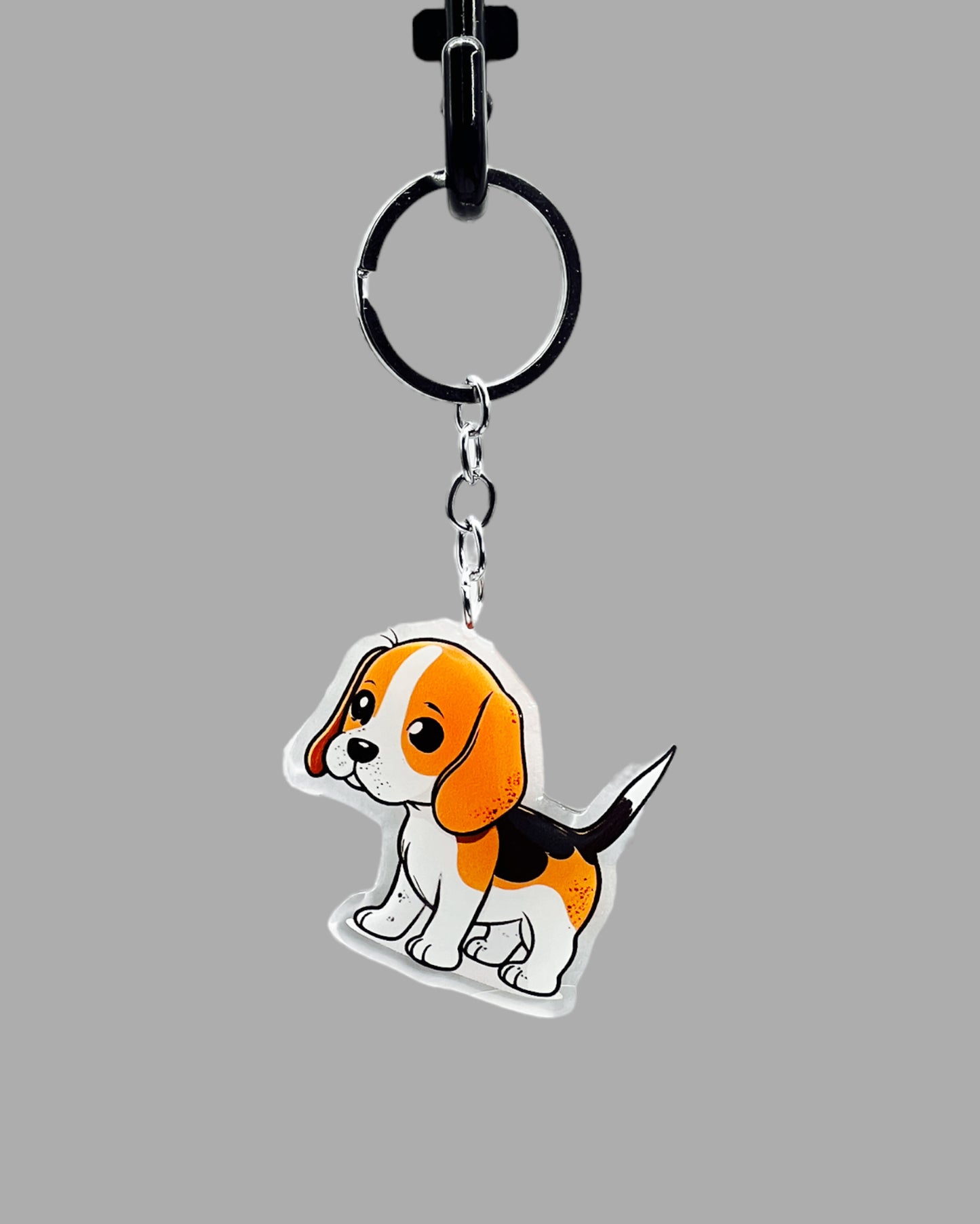 Beagle Dog Acrylic keychain Cute kawaii memorial ornament, pet portrait charm gift  backpack photo fob, dad car décor, first day of school