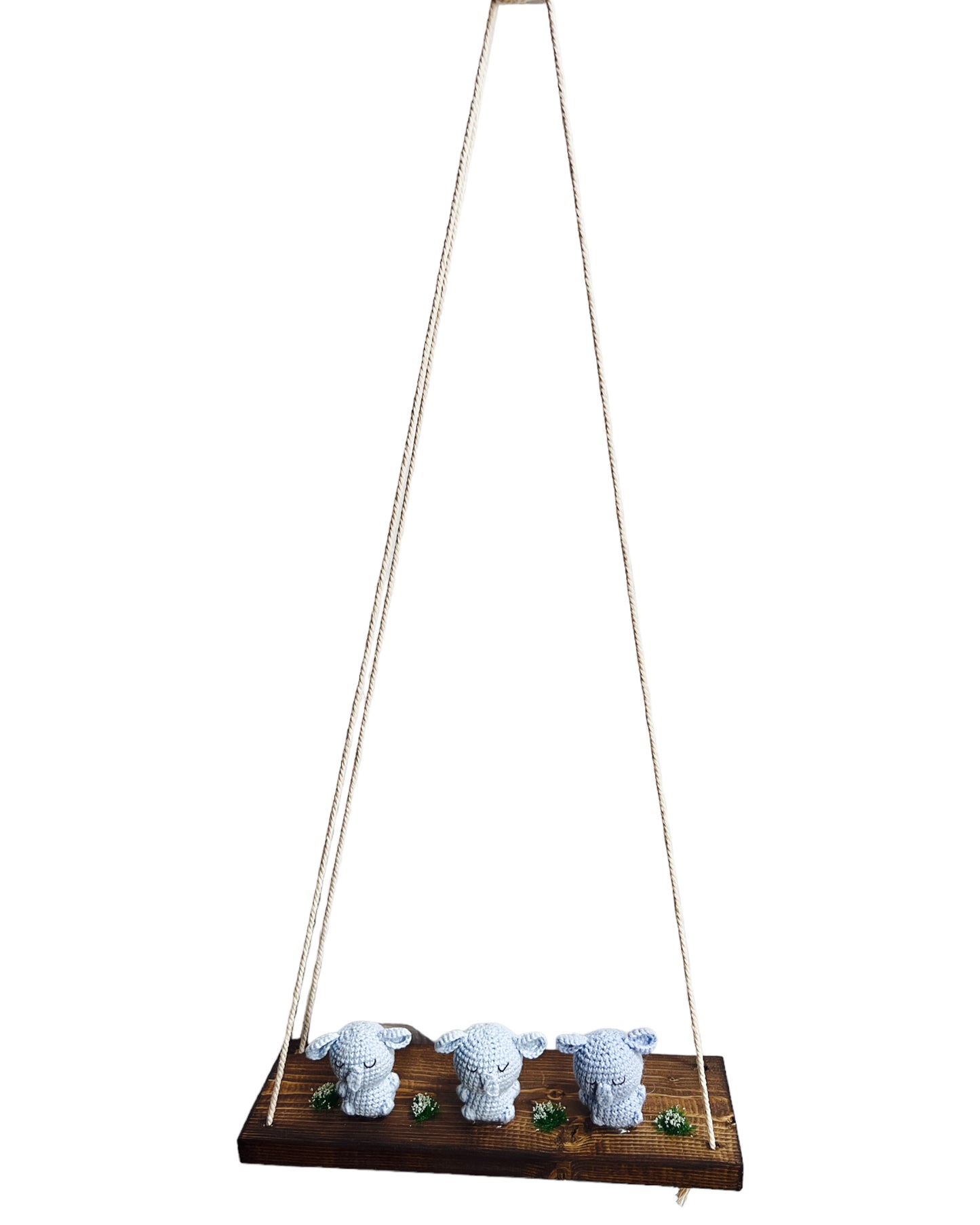 Elephants on a swing  Hanging Wall Shelf