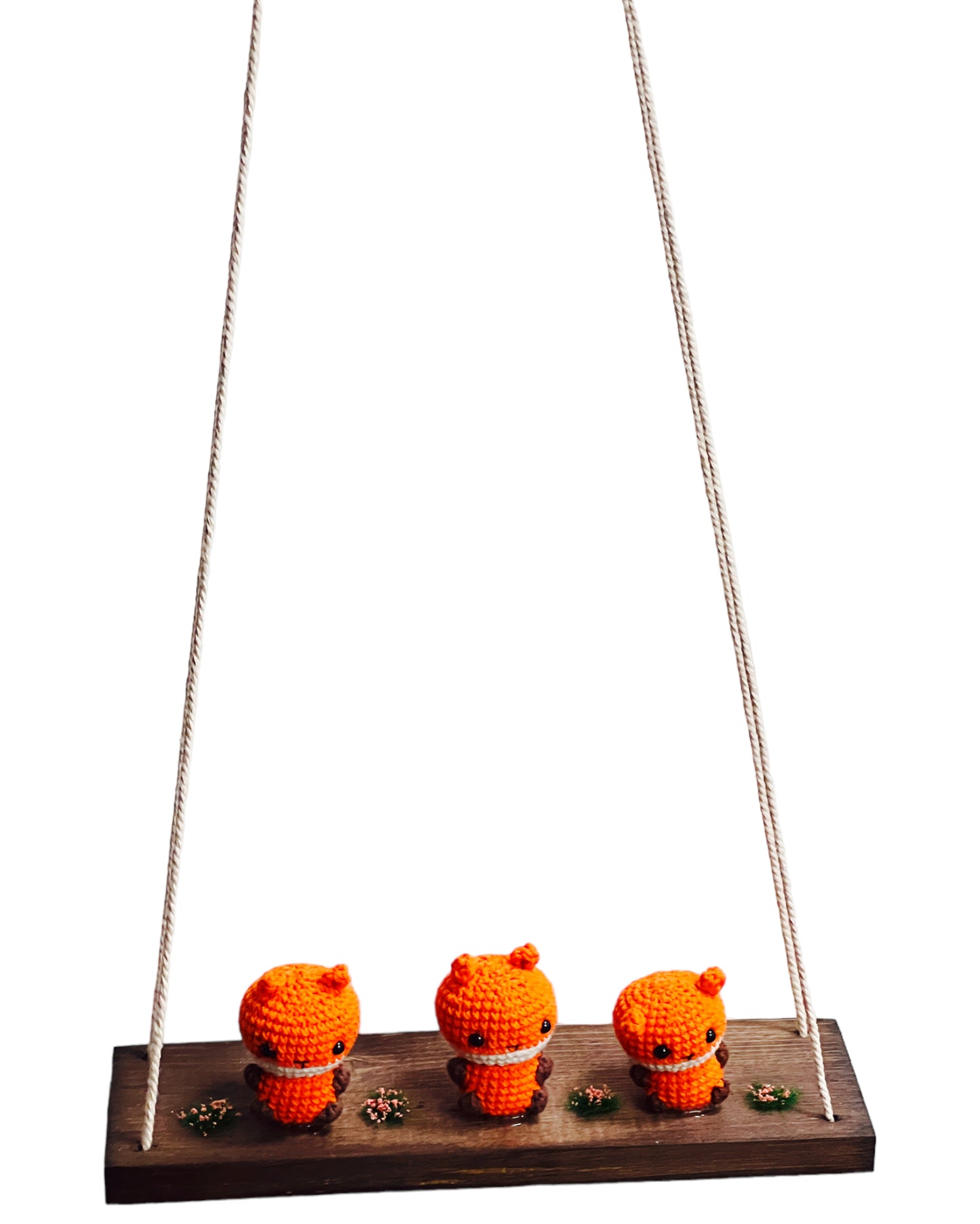 Foxes on a swing  Hanging Wall Shelf