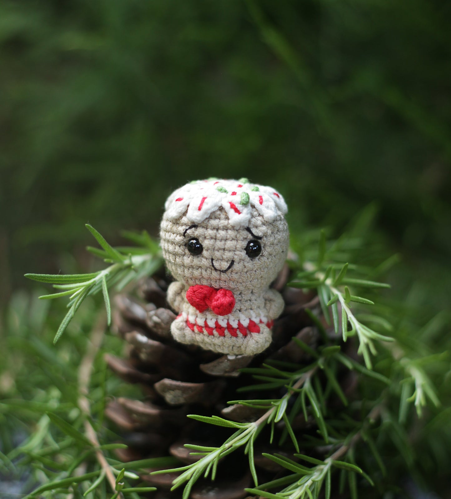 Dog Christmas Crochet ornament  Amigurumi : Cute Desk Decor Toy, Baby's First Nativity, Stocking Stuffer, Unique Festive Decor