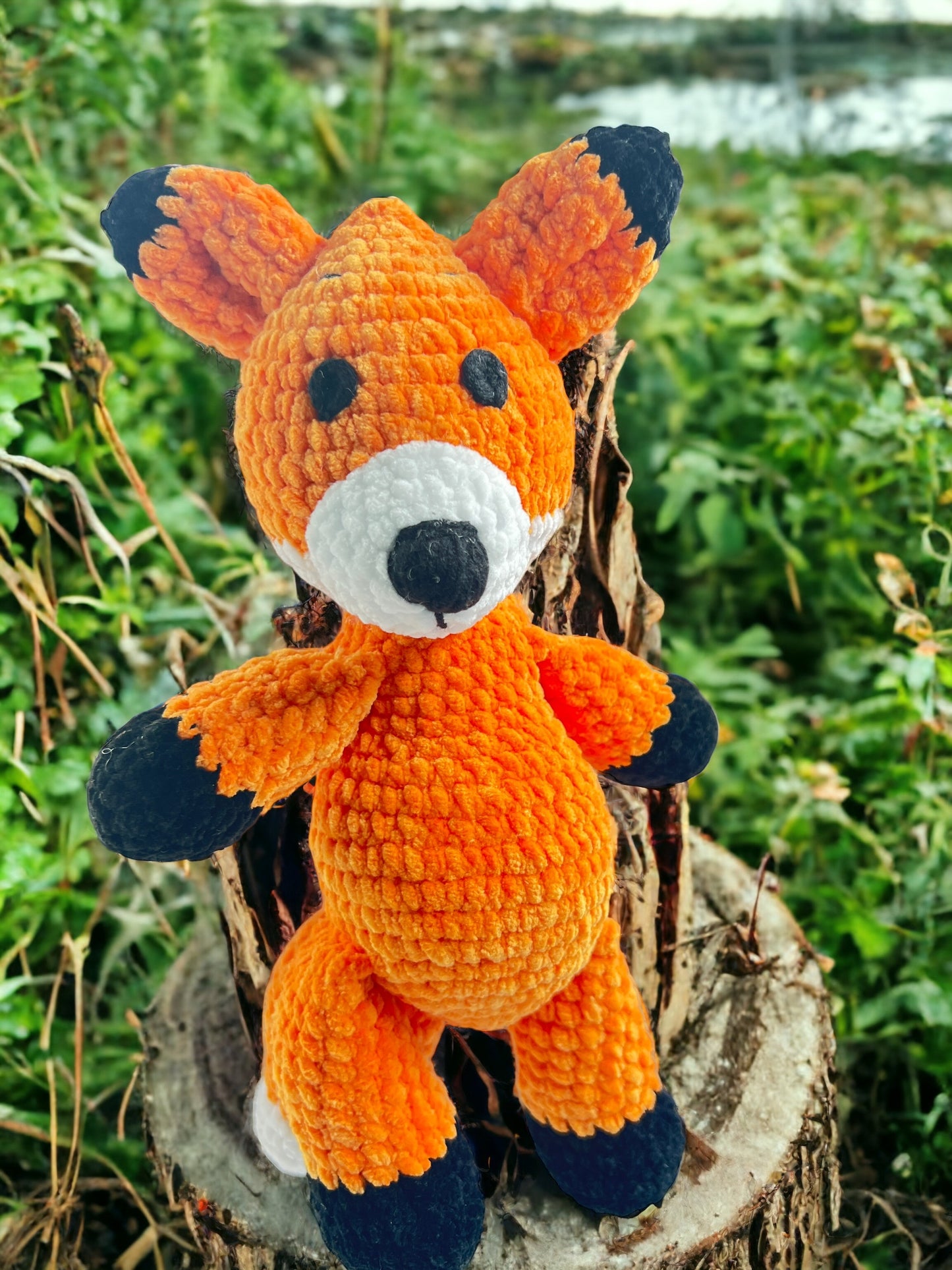 Fox Handmade Crochet stuffed Doll for Montessori Play, Nursery Decor, and Baby Shower Gifts . Granddaughter, niece, nephew & grandson