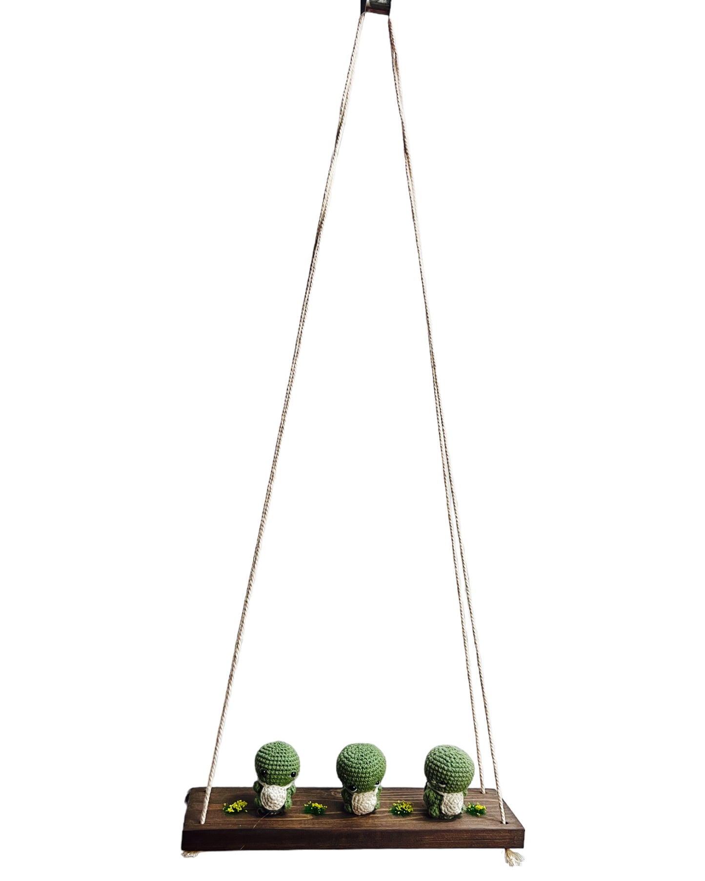 Turtles on a swing  Hanging Wall Shelf