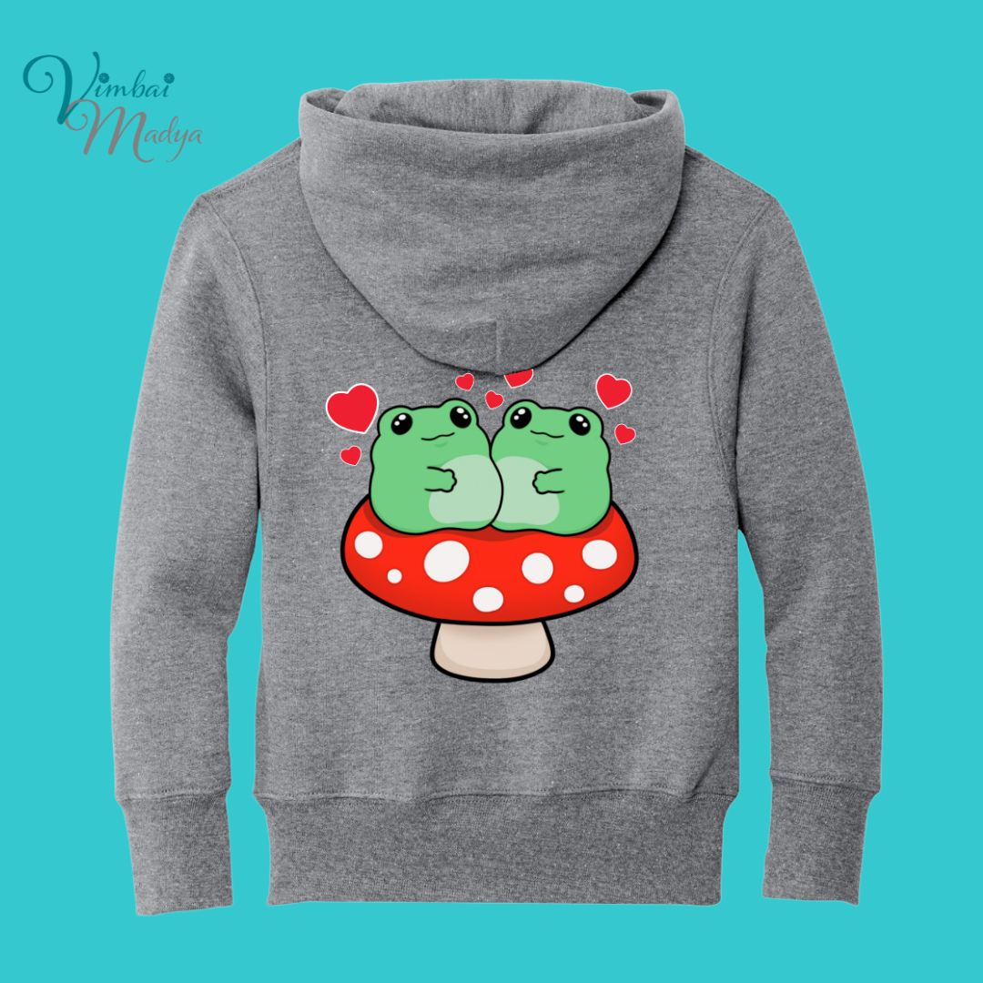 Youth Frog Mushroom Psychedelic  Kawaii Frog Sweater Hoodie :  frog and toad couples Gift & Fall Winter Essential  .  Style for Your Best Friend