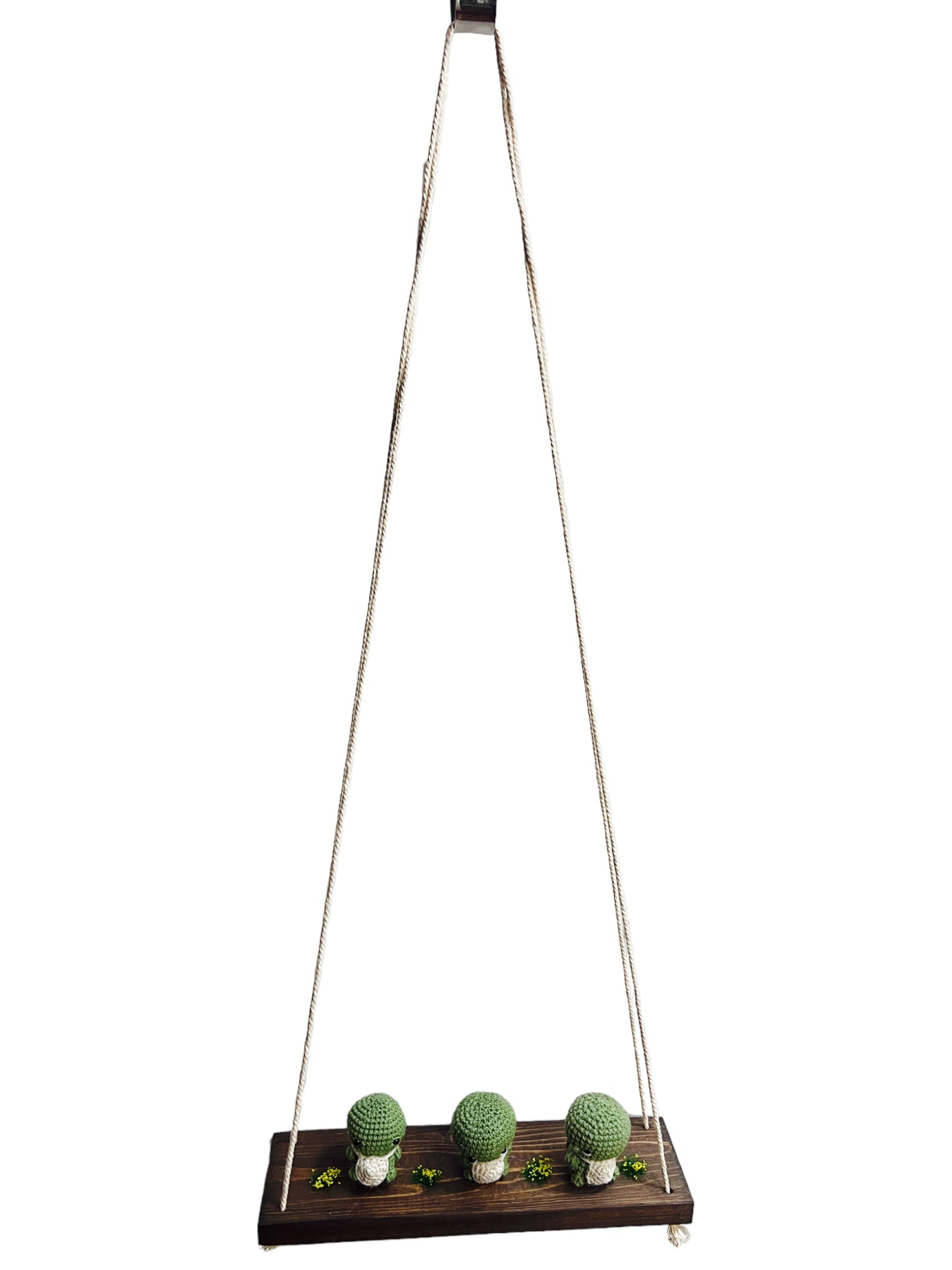 Turtles on a swing  Hanging Wall Shelf