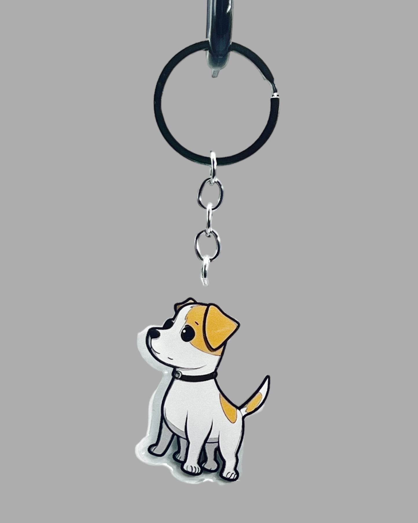 Jack Russell Terrier Acrylic keychain, Cute kawaii memorial ornament, pet portrait charm gift, backpack fob, dad car décor, dog mom gift