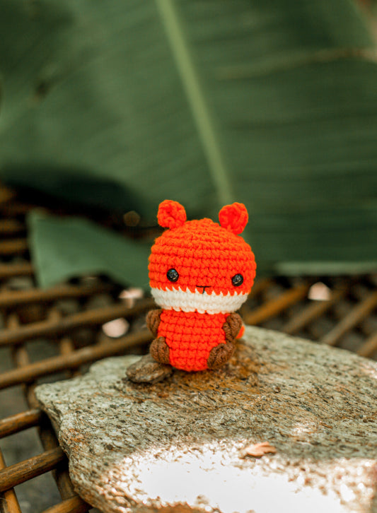 Fox Crochet Miniature Doll . Perfect Sensory Fidget Toy . Car and Office Desk Decor . Pocket Hug, Cute DIY Baby Mobile and Stocking Stuffer