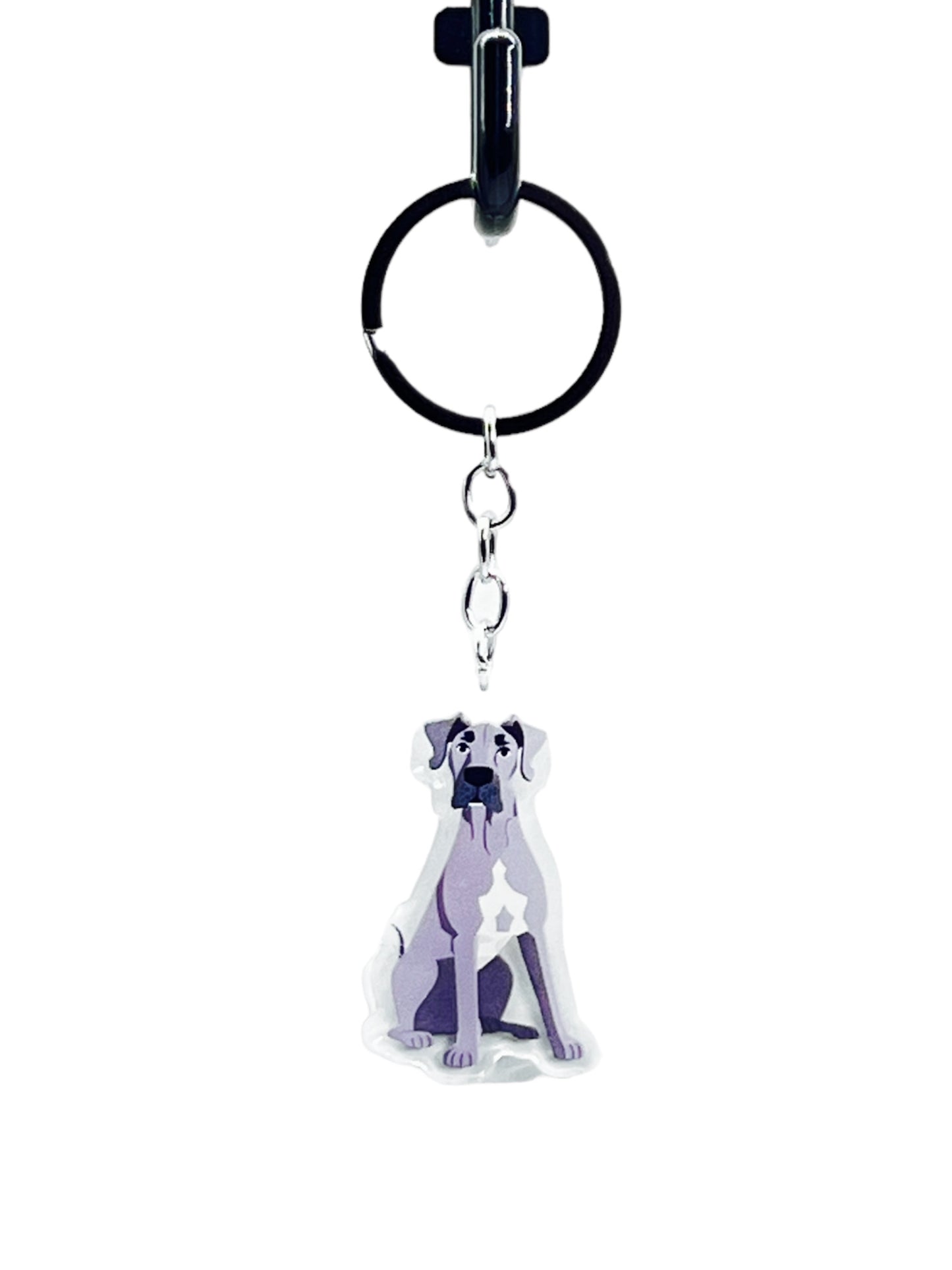 Great Dane Dog Acrylic keychain, Cute kawaii memorial ornament, pet portrait charm gift, backpack photo fob, dad car décor, dog mom gift