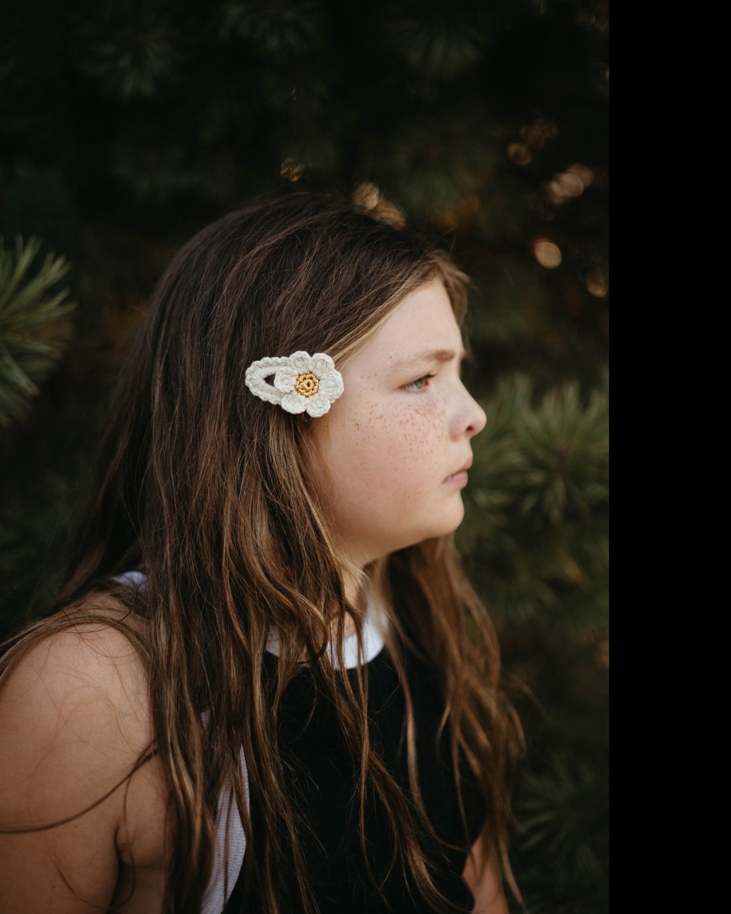 Crochet Trim Snap Hair Clips, Hair barrettes for kids