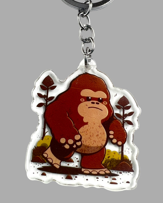 Sasquatch Acrylic Keychain, Wildlife Cute kawaii memorial ornament, pet portrait charm, backpack fob, dad car décor, stocking stuffer, birthday gift