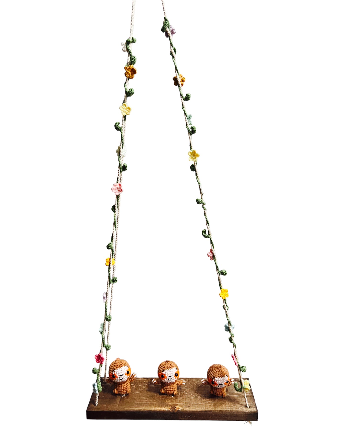 Sloths on a swing  Hanging Wall Shelf