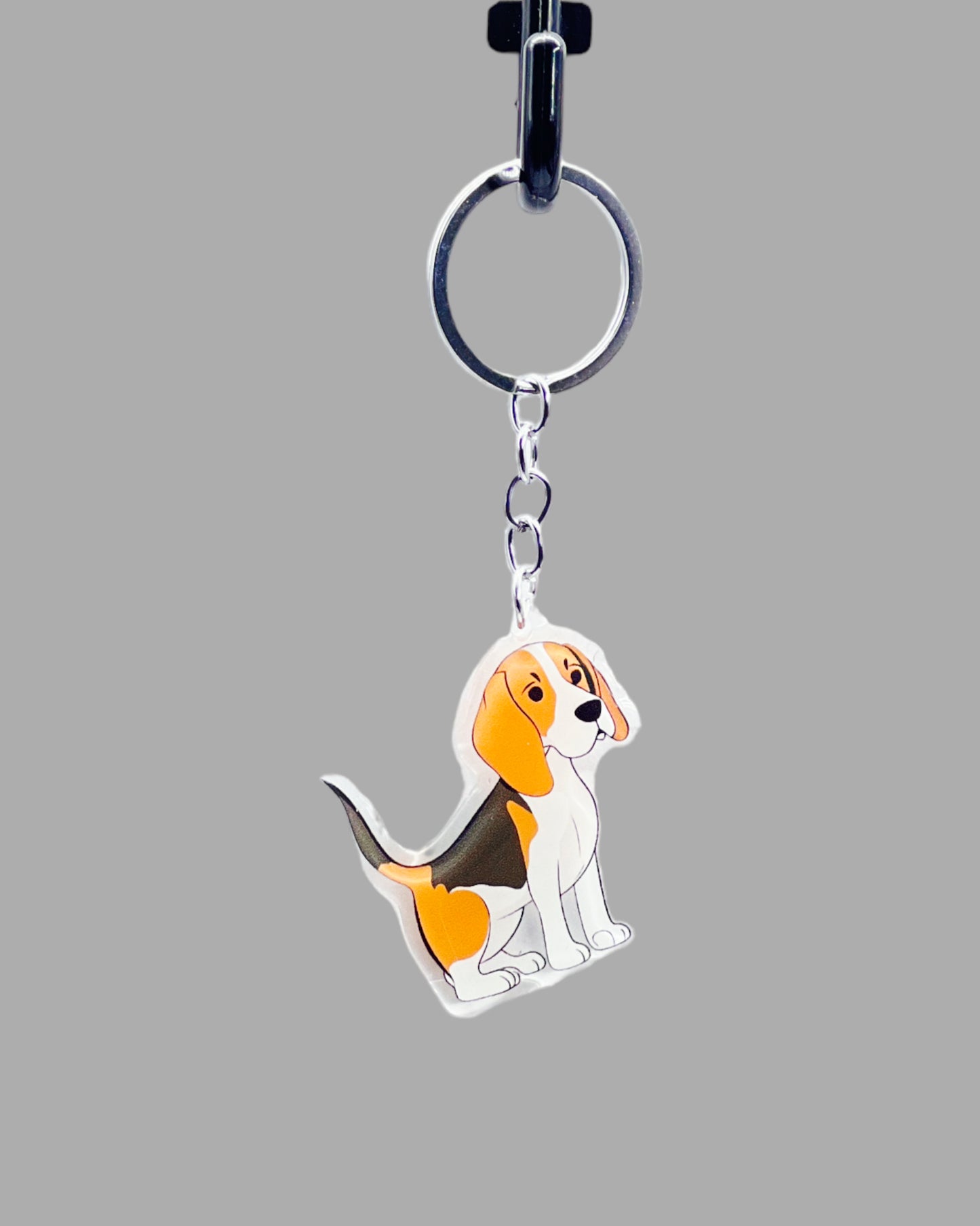 Beagle Dog Acrylic keychain Cute kawaii animal memorial ornament, pet portrait charm gift  backpack photo fob or dad car décor