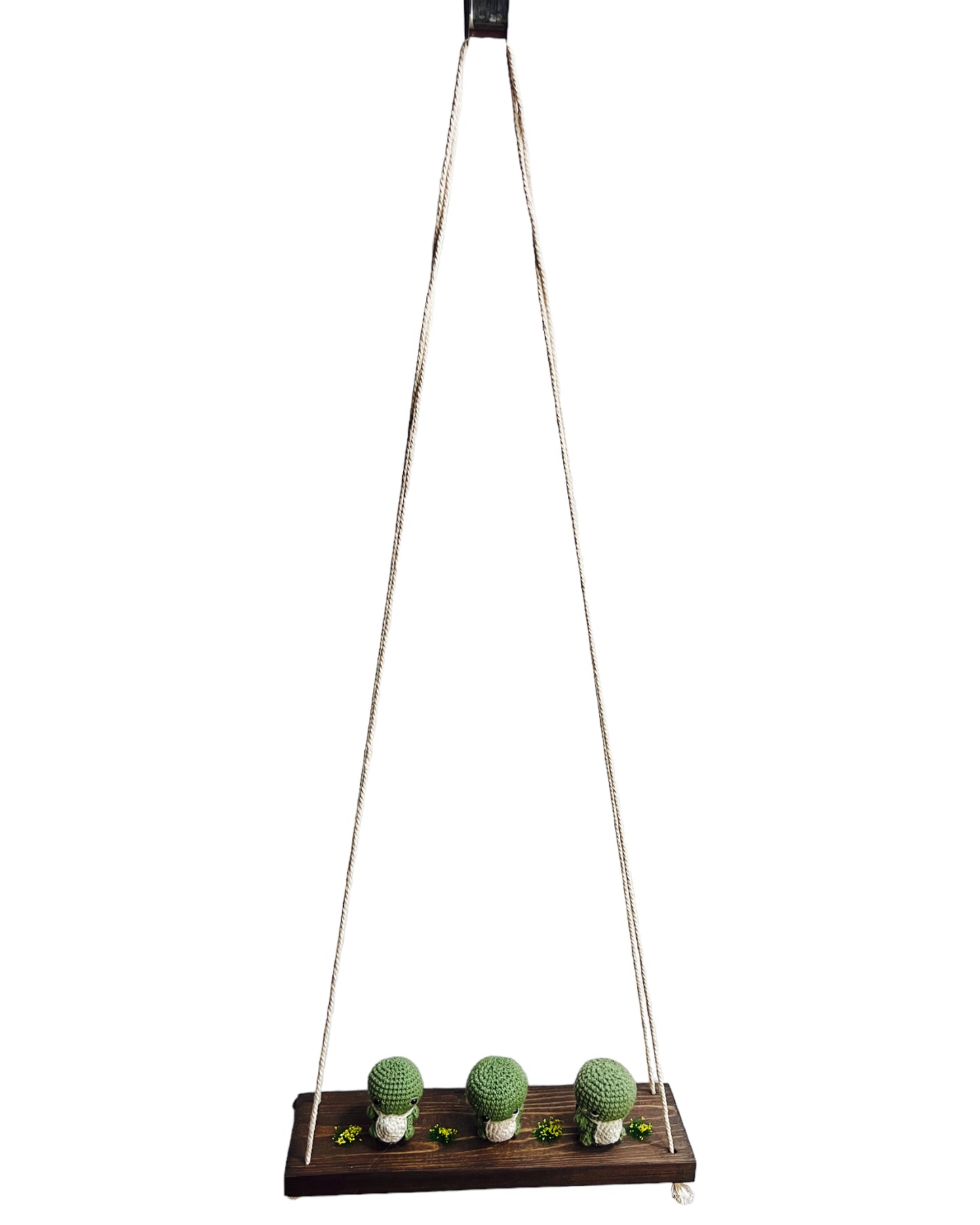 Turtles on a swing  Hanging Wall Shelf