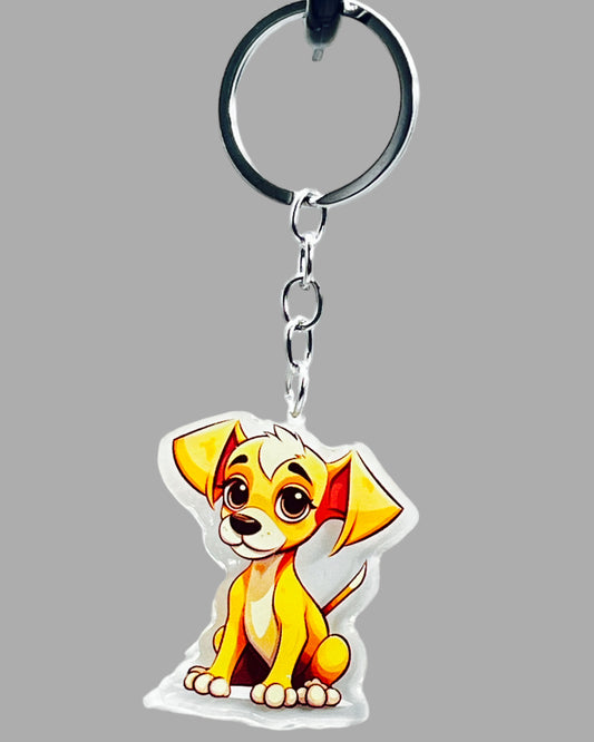 Baby Iggy Dog  Acrylic Keychain Cute kawaii animal memorial ornament, pet portrait charm gift  backpack photo fob or dad car décor