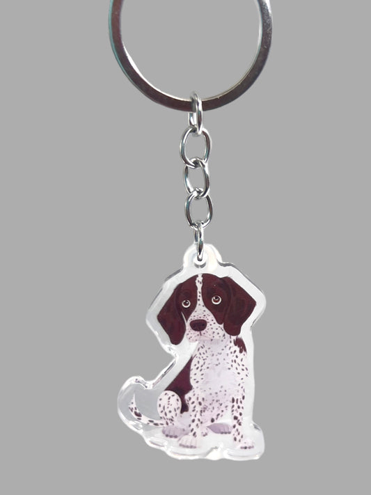 German Shorthaired Pointer Dog Acrylic Keychain, Cute kawaii memorial ornament, pet portrait charm gift backpack fob, dad car décor, dog mom gift