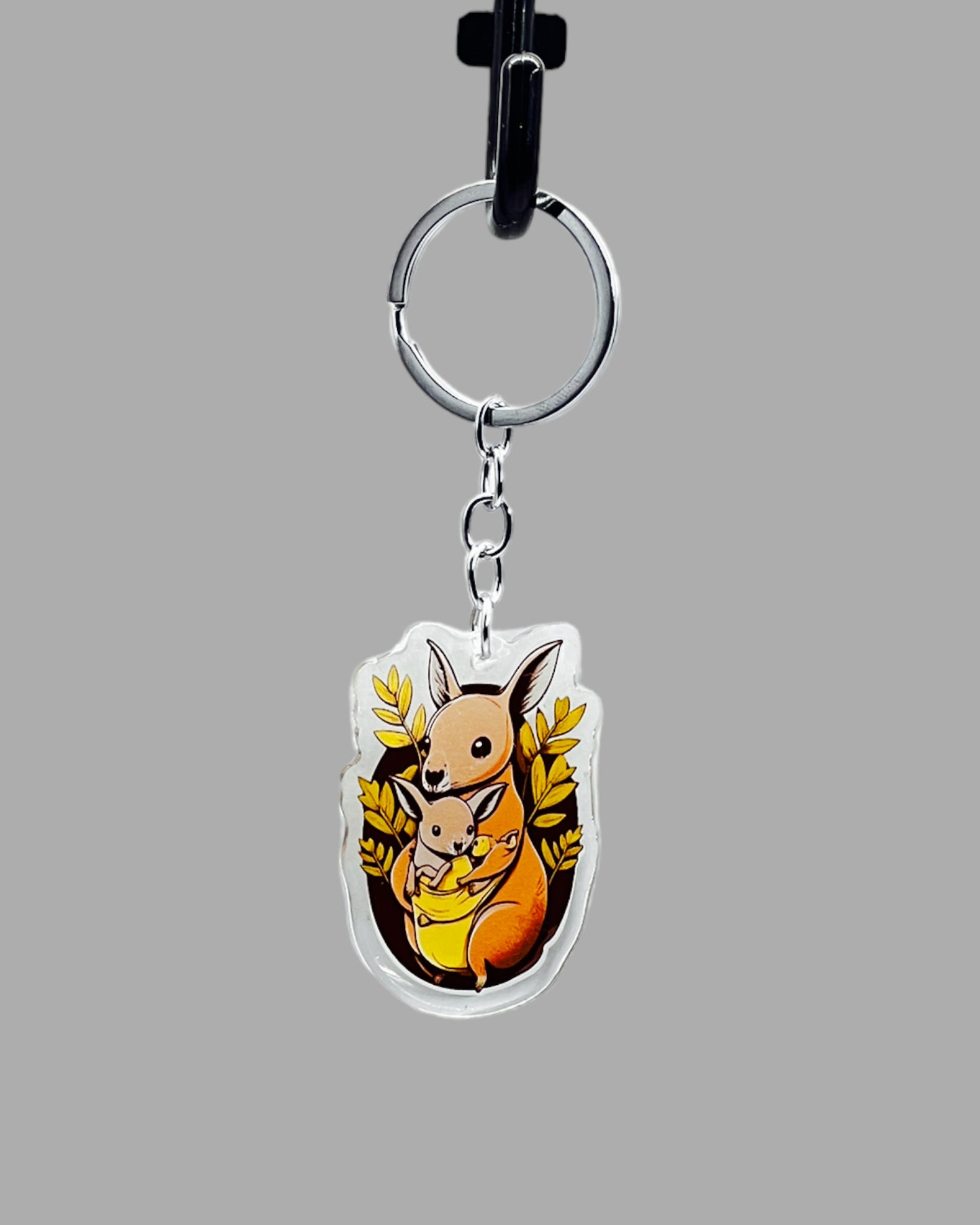 Mama and Baby Kangaroo Acrylic key chain