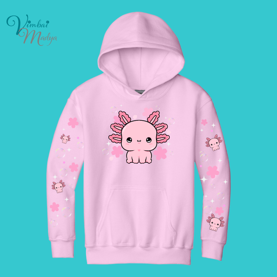 Youth Axolotl Sweatshirt Unisex Clothing Kawaii Hoodie : Ocean, fish, beach  and Best Friend Gift . Fall Winter Essential . Gift for her