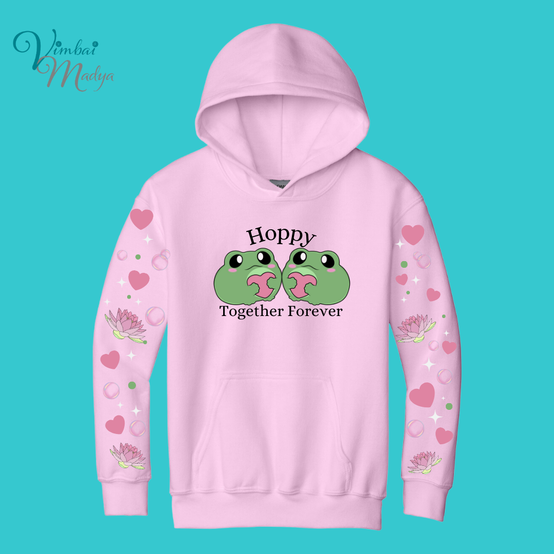 Youth Frog Sweatshirt Unisex Clothing Kawaii  Hoodie : Valentine Couples and Girlfriend Gift . Fall Winter Essential