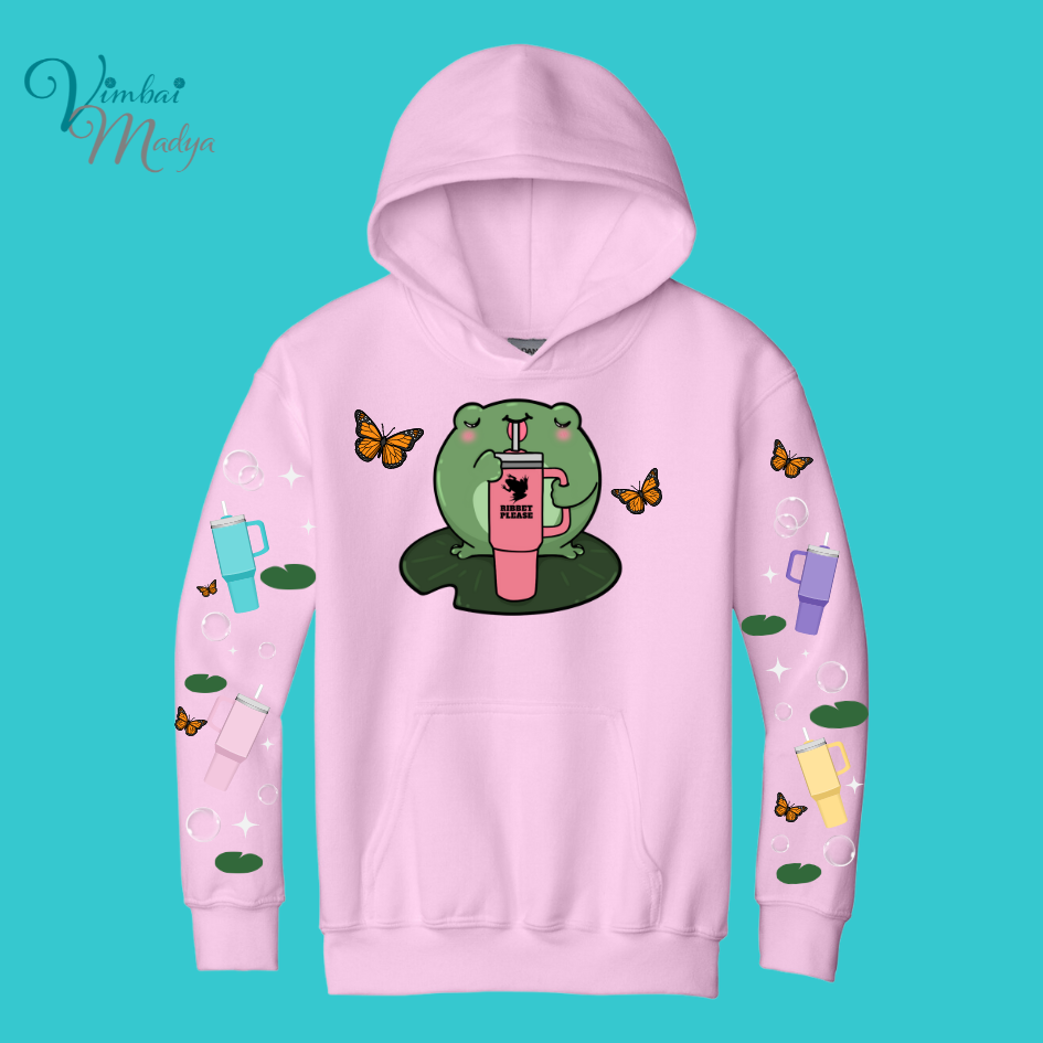 Youth Kawaii Frog  Sweater Hoodie  : Perfect Mother's Day Gift & Fall Winter Essential  .  Trendy, Unisex Style for Your Best Friend's Wardrobe