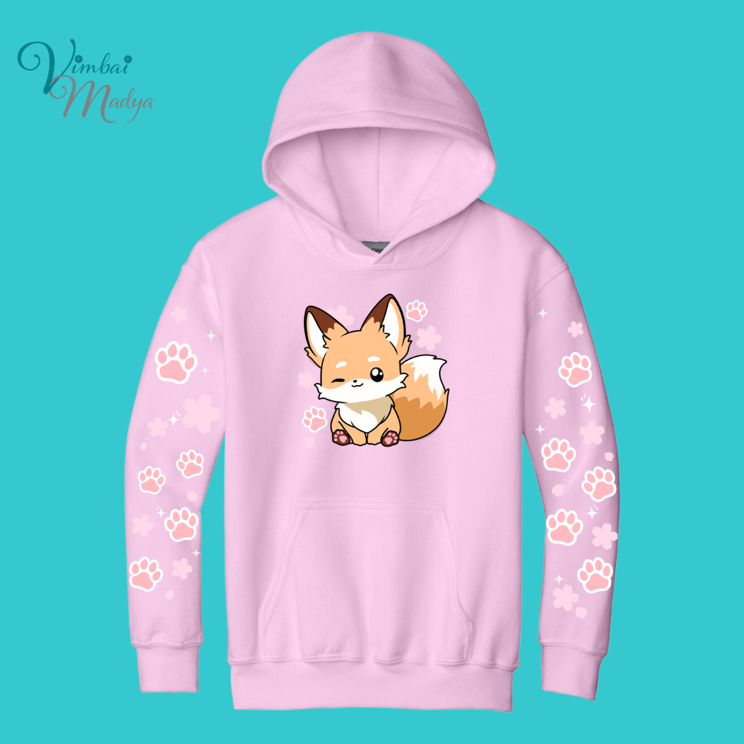 Youth Fox Sweatshirt Unisex Clothing Kawaii Animal Hoodie : Fantastic Mr Fox  and Best Friend Gift . Fall Winter Essential . Gift for her