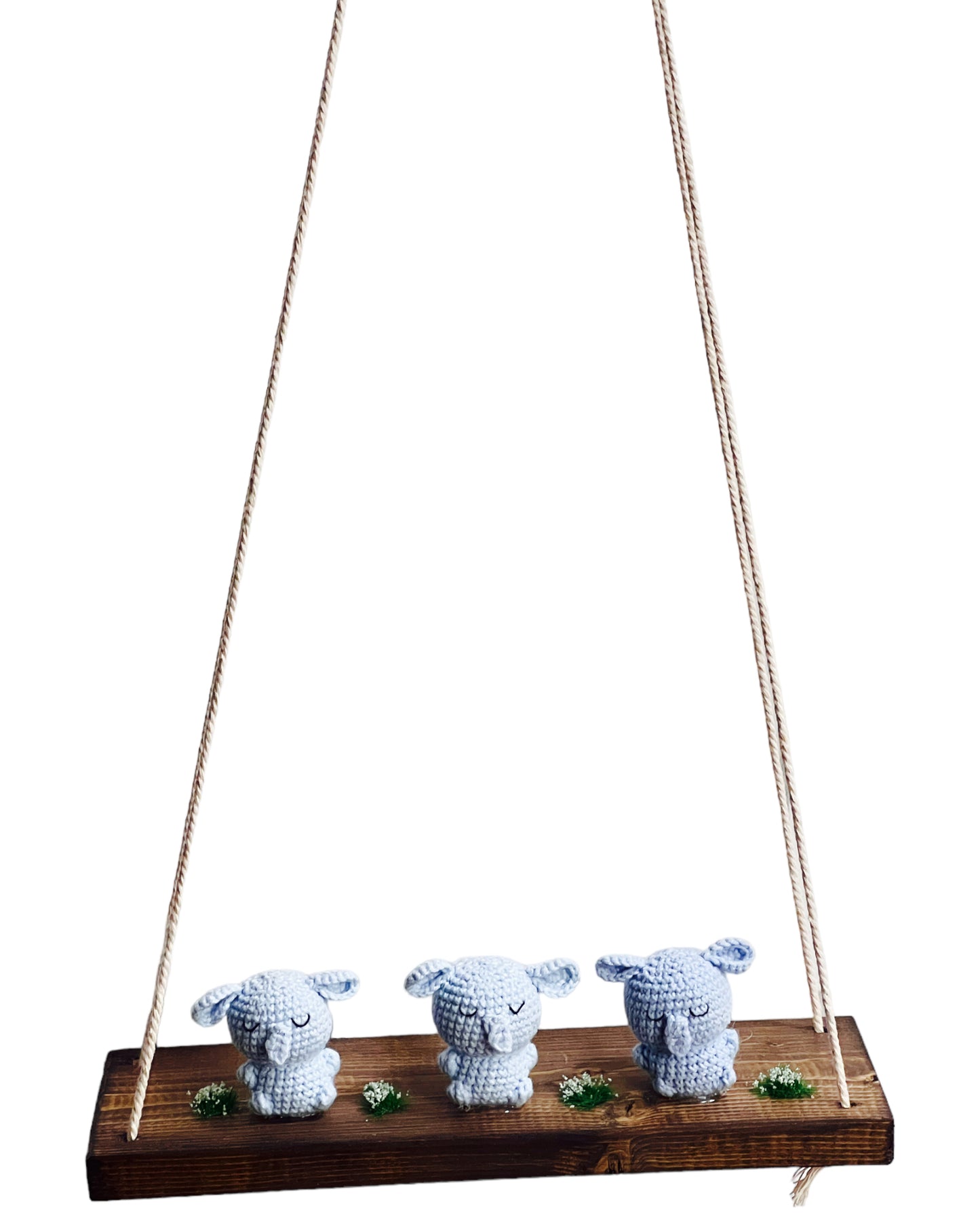 Elephants on a swing  Hanging Wall Shelf